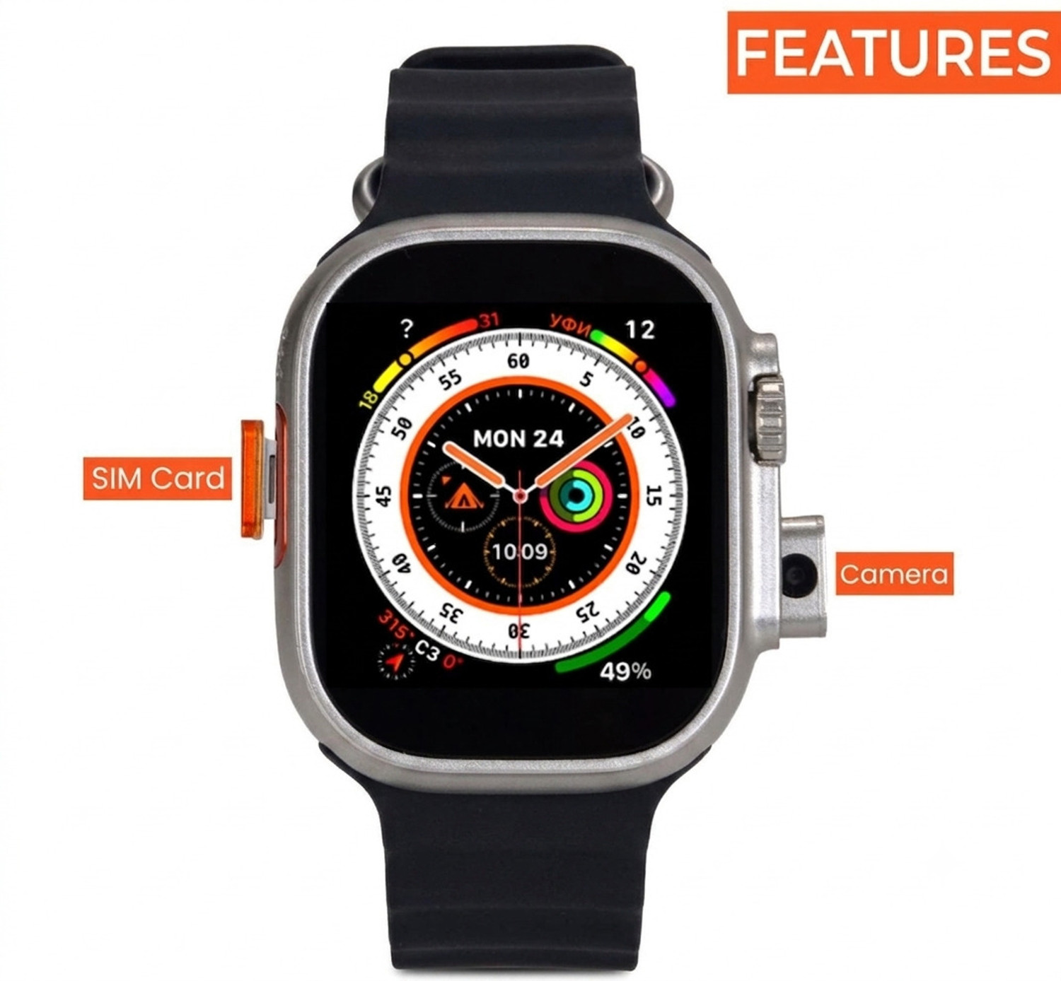 Image of Amozkart 5G Android Smartwatch with Camera SIM Slot & Video Calling SmartwatchF1034 Smartwatch