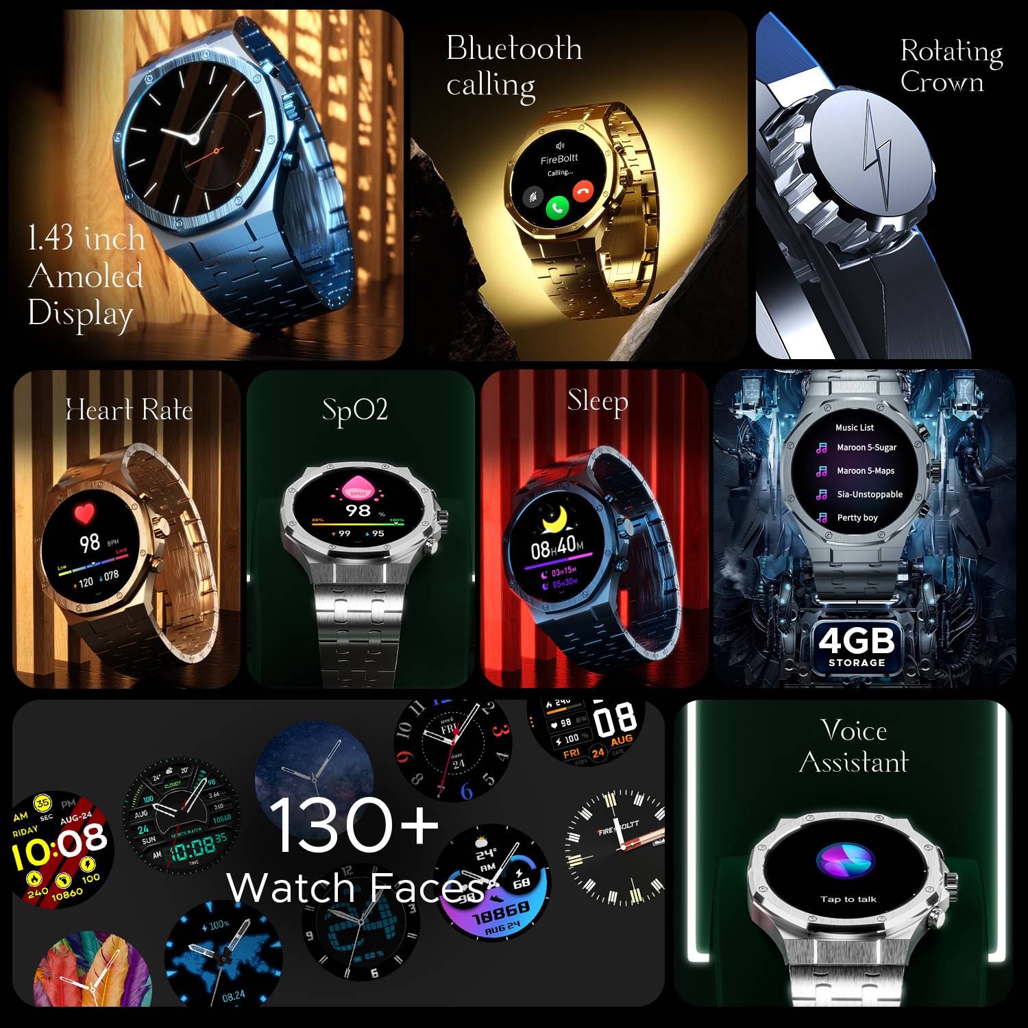 Fire-Boltt Royale Luxury 36.3mm AMOLED Smartwatch - Image 3