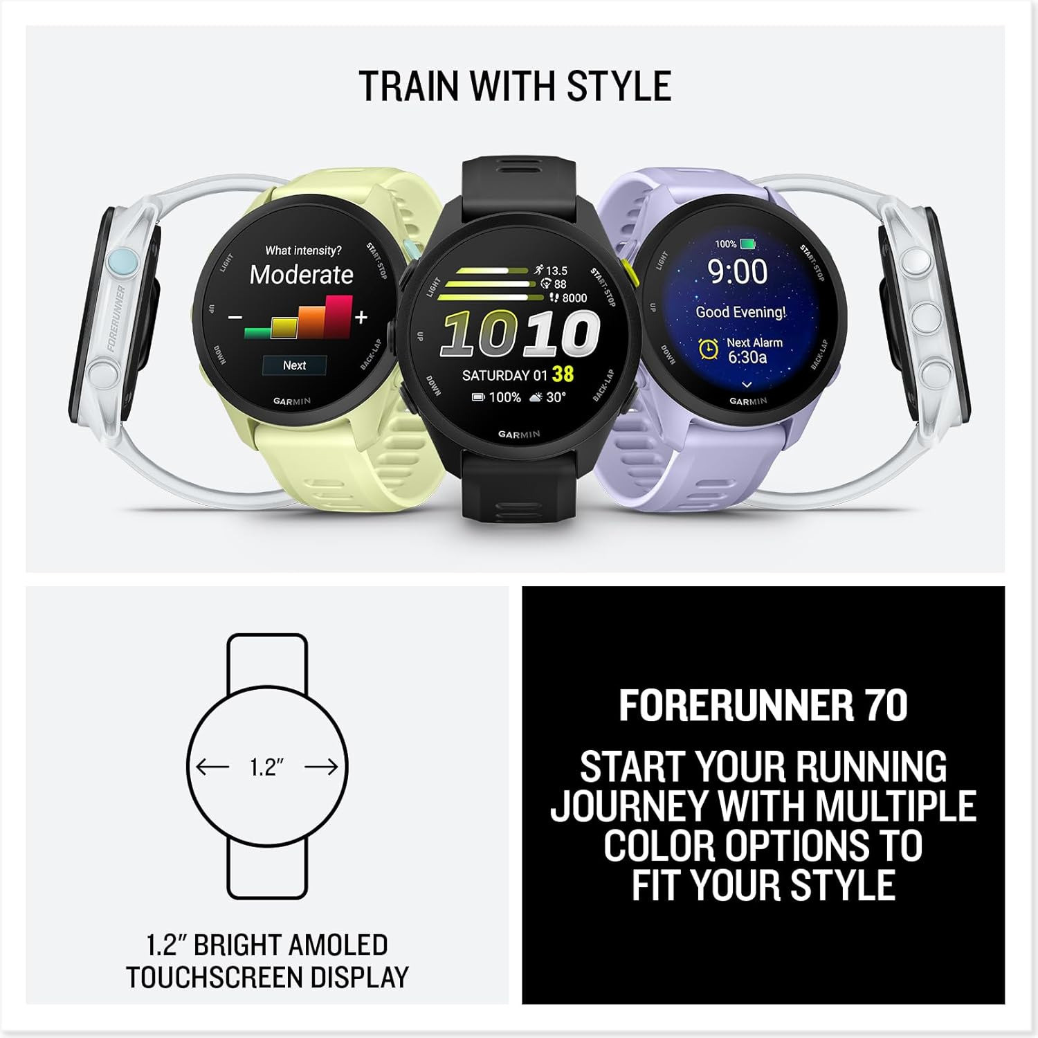 Image of GARMIN Forerunner 70 GPS Running Smartwatch With Advanced Training Metrics Smartwatch
