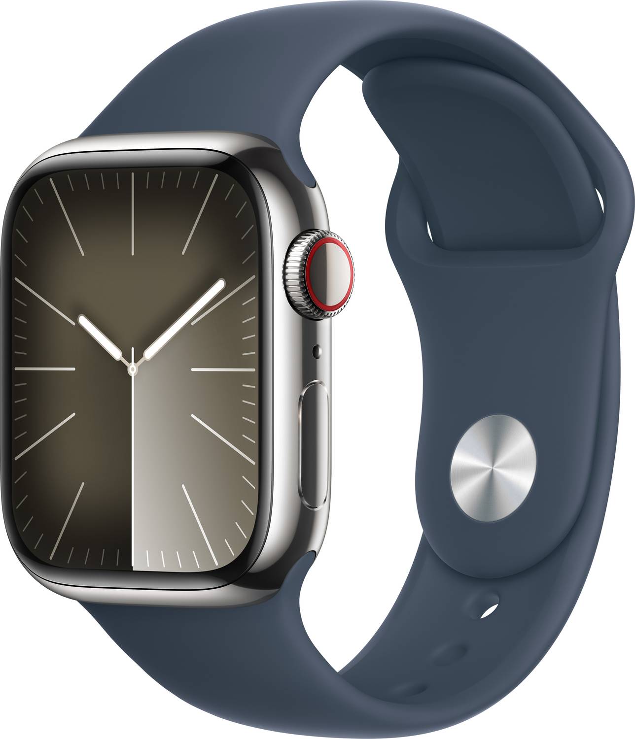 Apple Watch Series 9 GPS + Cellular 41mm Silver Case & Storm Blue