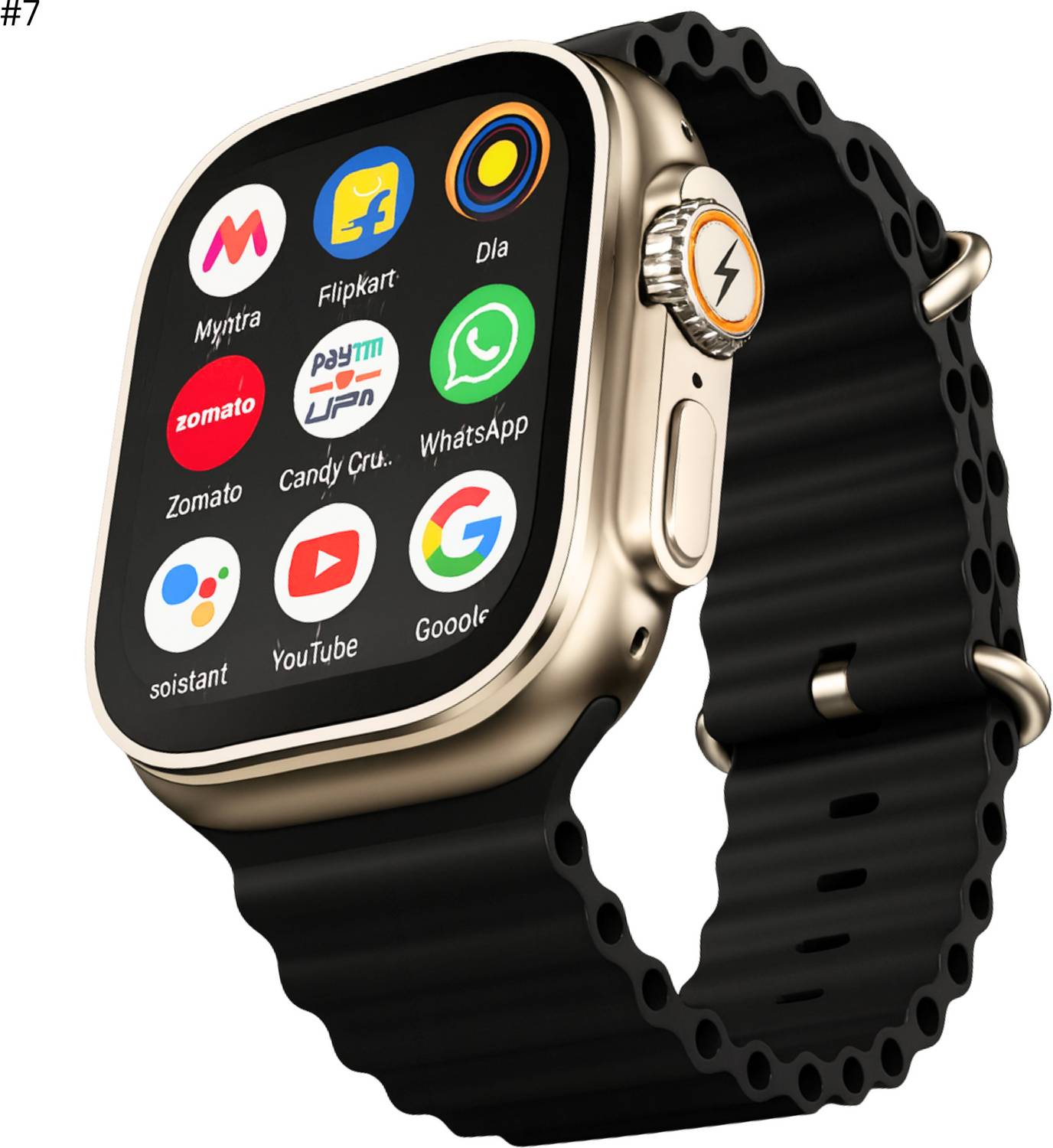 TECHIO T800 ULTRA SMART WATCH Smartwatch (BLACK Strap, FREE)