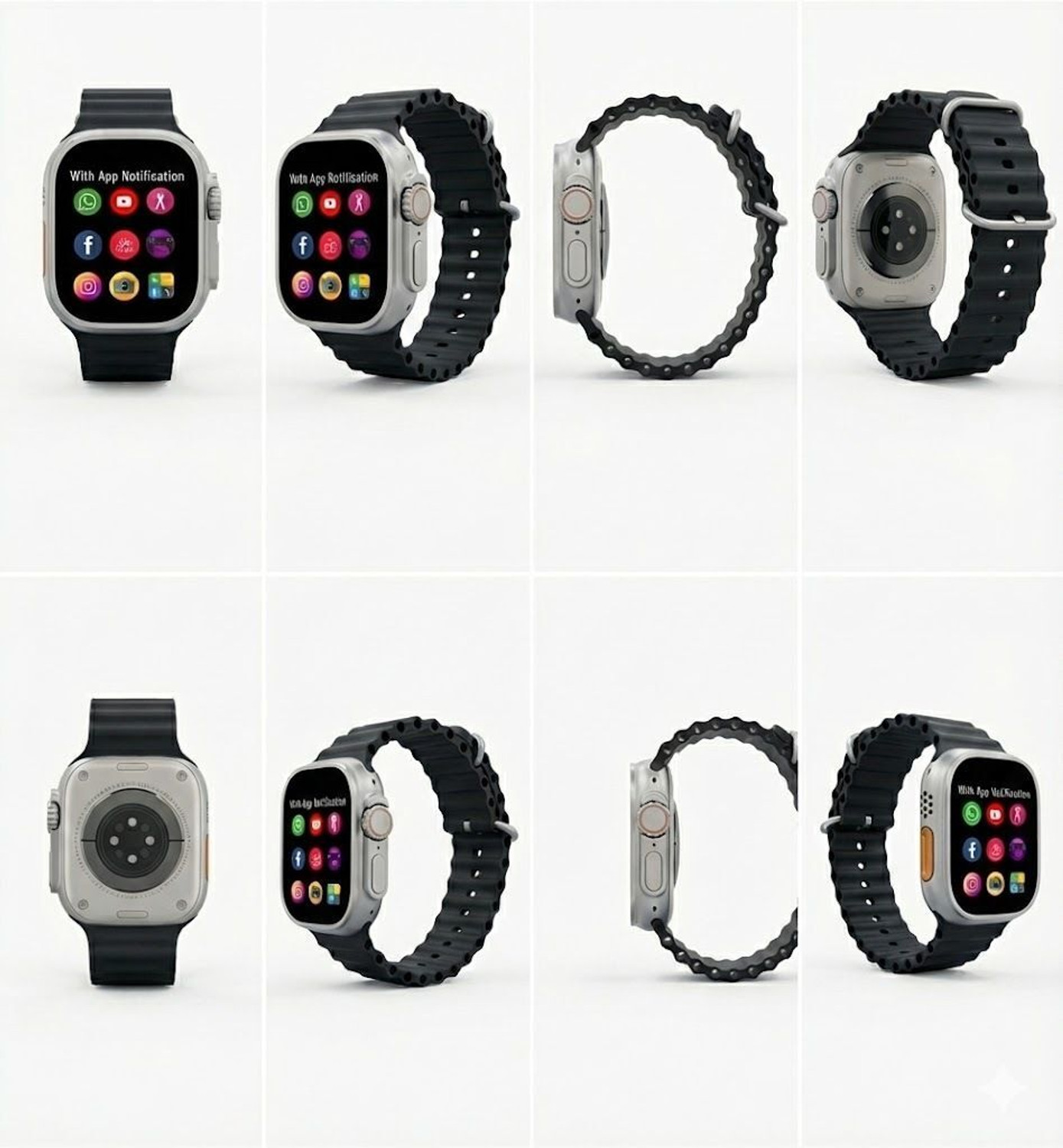 Image of zora T800 Ultra IPS Display Smartwatch, 1.99 inch Screen, BT Calling, Sports (Black) Smartwatch