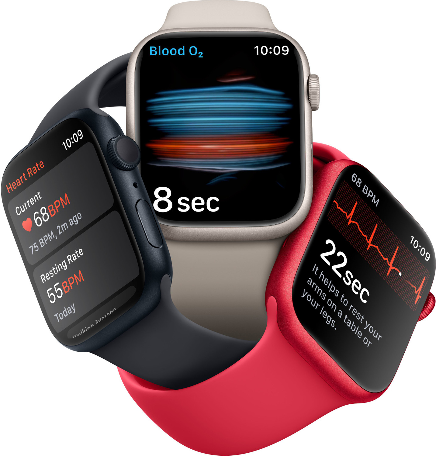 Image of Apple Watch Series 8, 41mm GPS ECG app, Temperature sensor, IPX6, Fall /Crash Detection