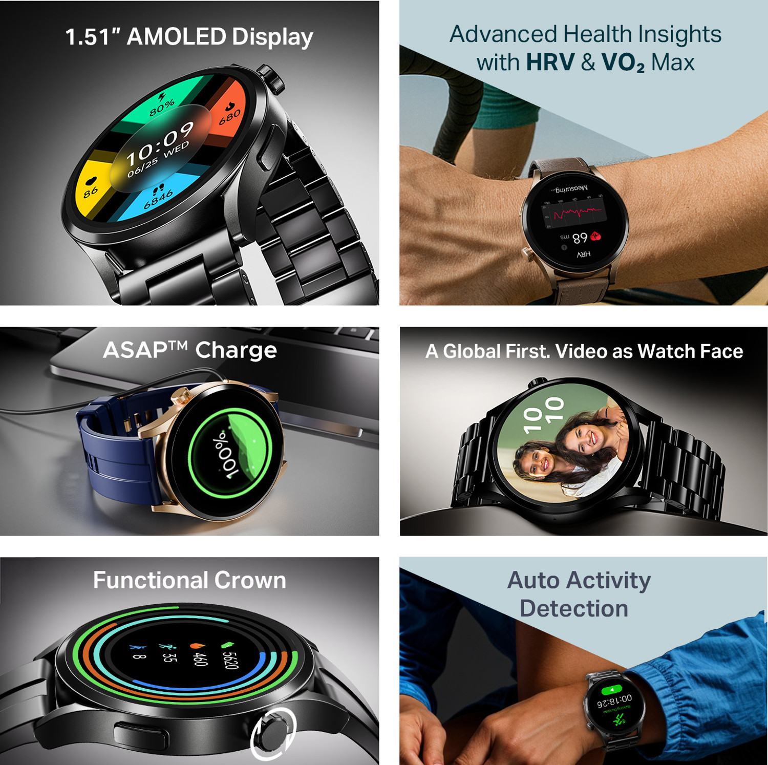 Image of boAt Chrome Horizon, 1.51 inch(3.83cm) Metal body, AMOLED Display, Video Watch Faces Smartwatch