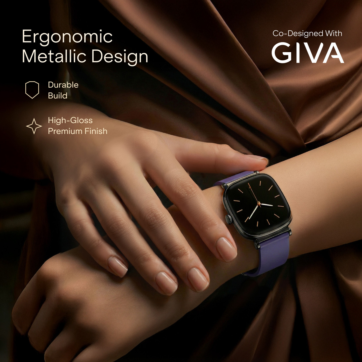 Image of boAt Chrome Ivory, Designed by GIVA, 1.7 inch AMOLED, 1000 nits, Premium Metal Body Smartwatch
