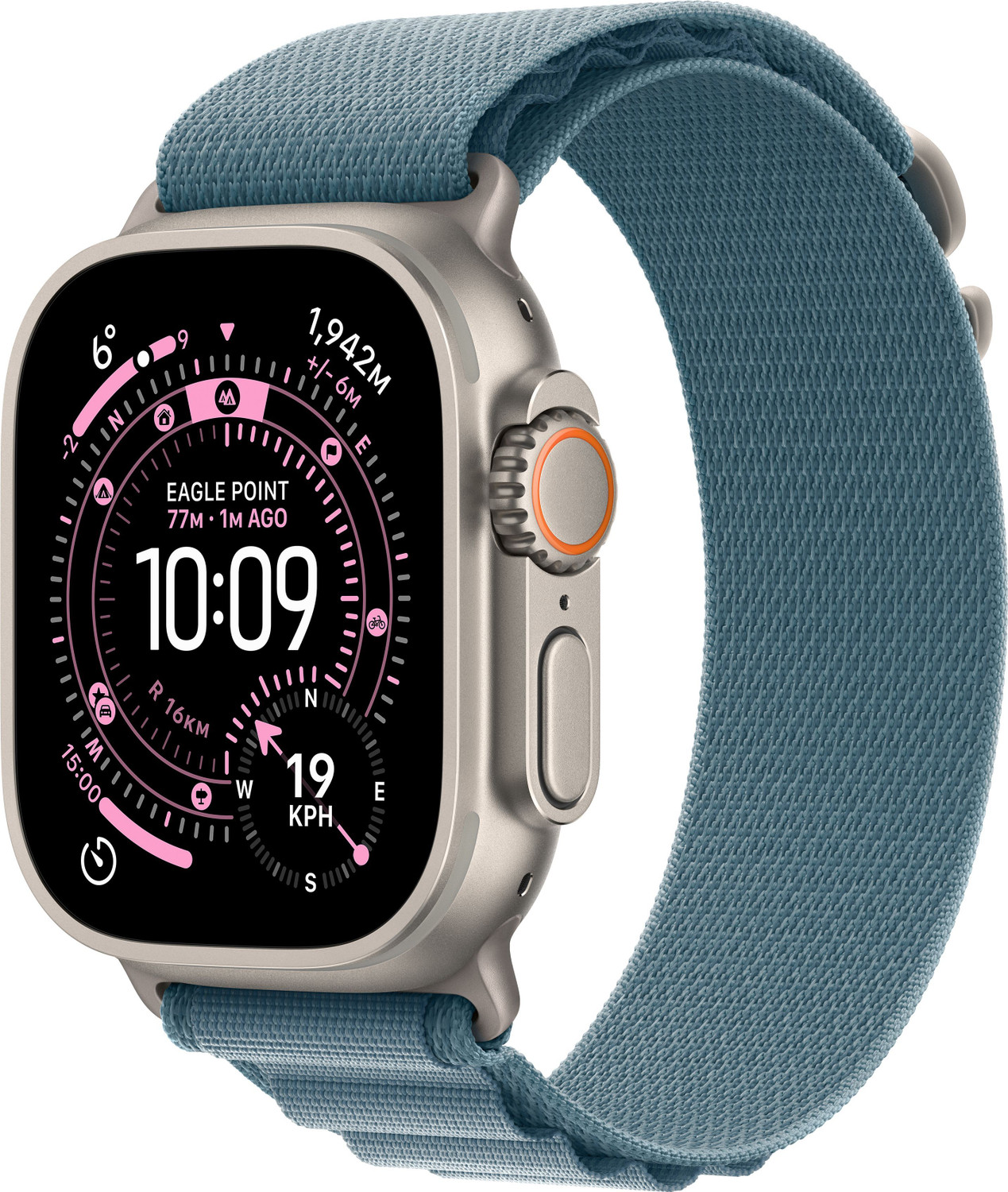 Image of Apple Watch Ultra 3 GPS + Cellular 49mm Titanium Case Light Blue Alpine Loop - Medium