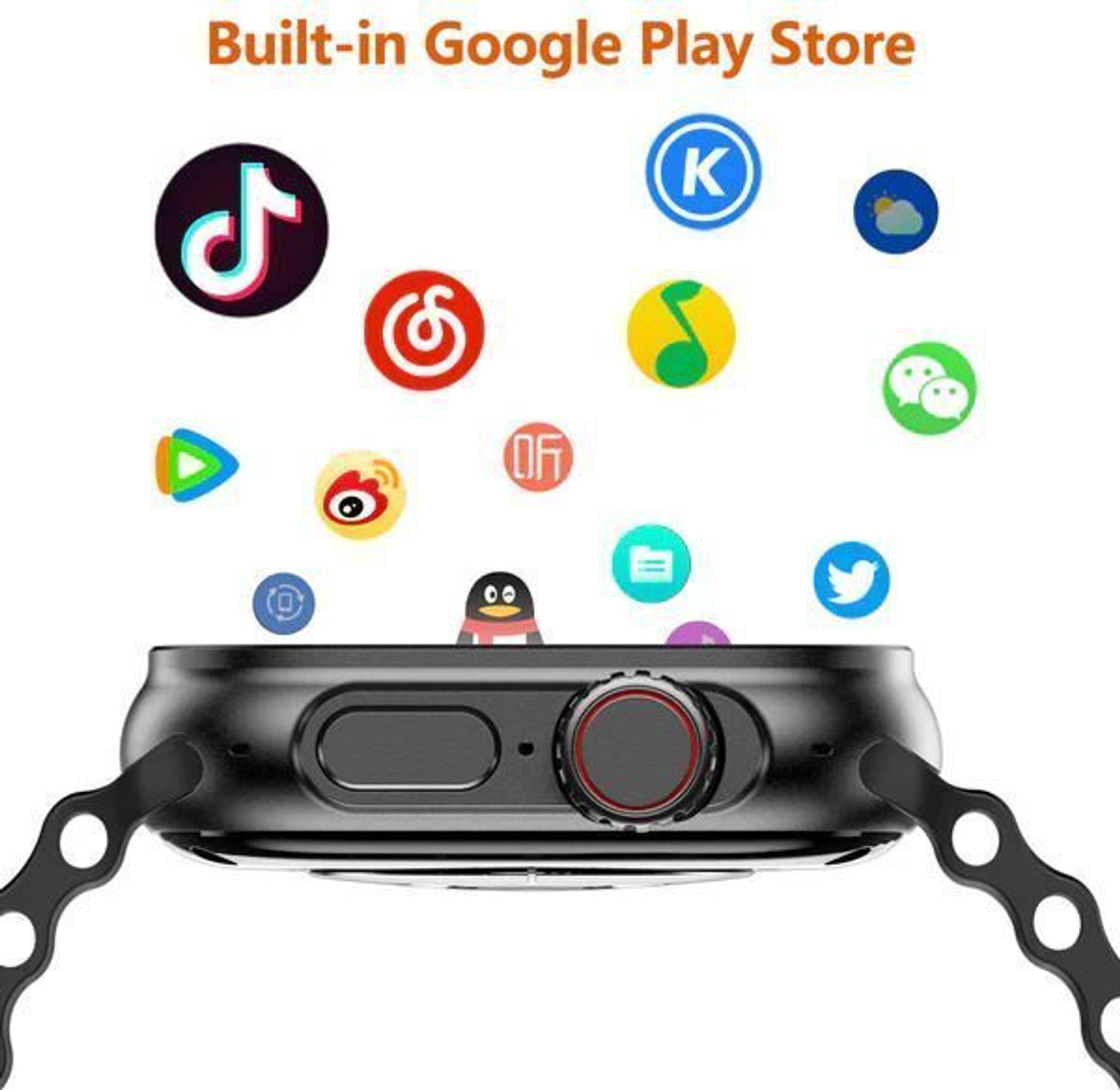 Image of SEHUB WS Ultra S9 Black 4G /5G Android Watch 180 Camera AMOLED GPS WiFi 8GB+128GB Smartwatch