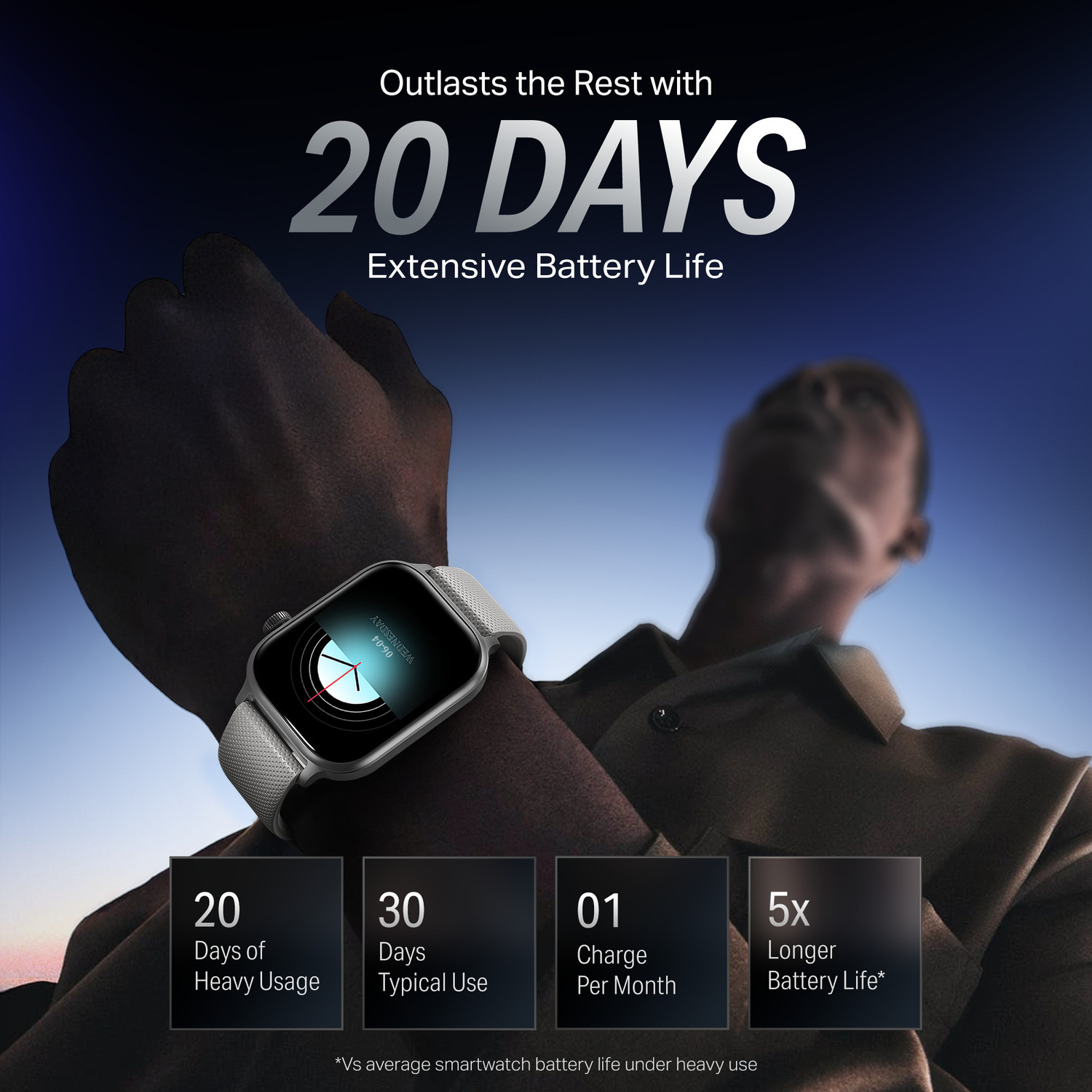 Image of boAt Storm Infinity Plus, 20 Days BIG Battery, ASAP Charge, 1.96 inch(4.97 cm) HD Display Smartwatch