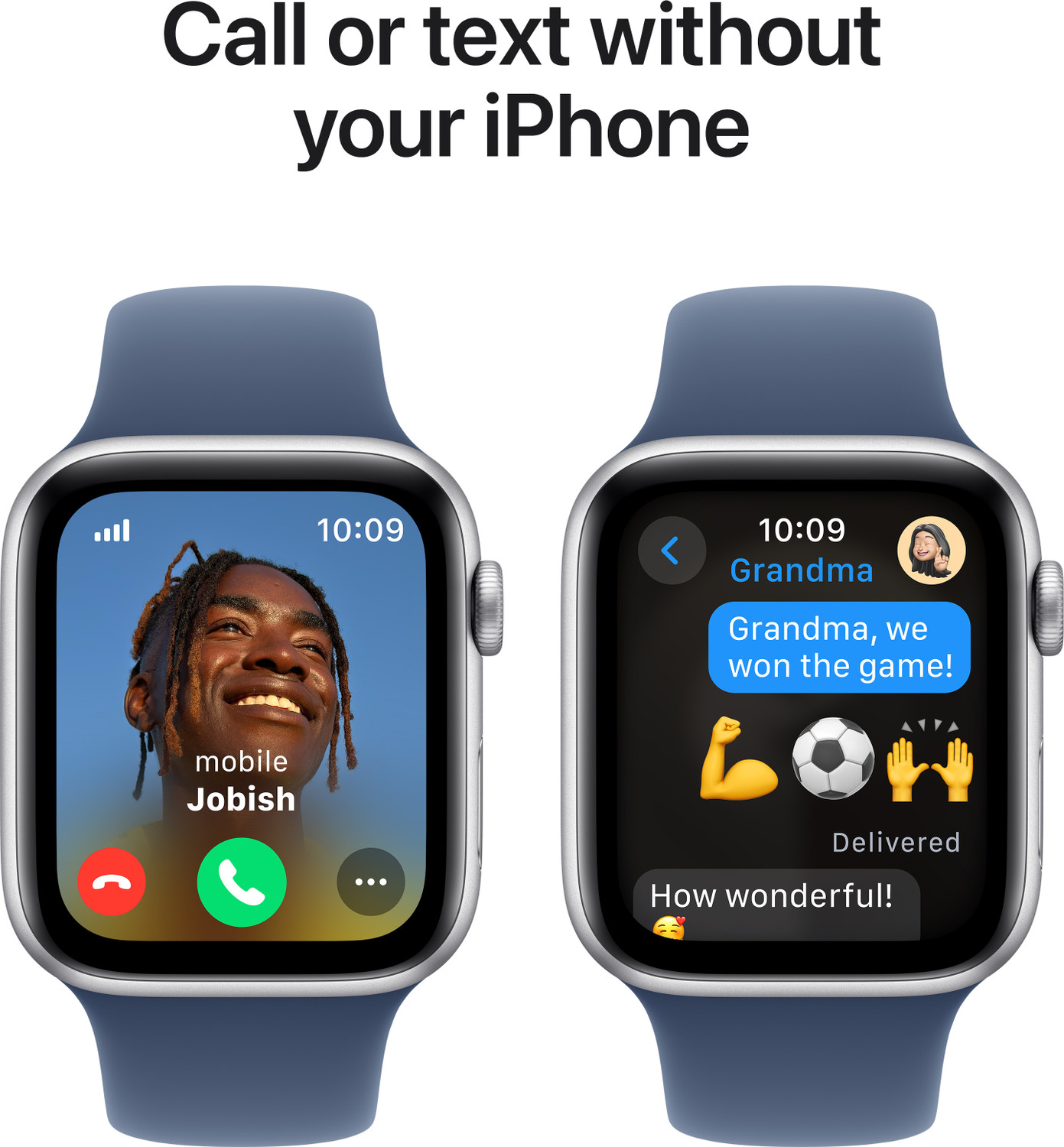 Image of Apple Watch SE GPS + Cellular 44mm Silver Aluminium with Denim Sport Band