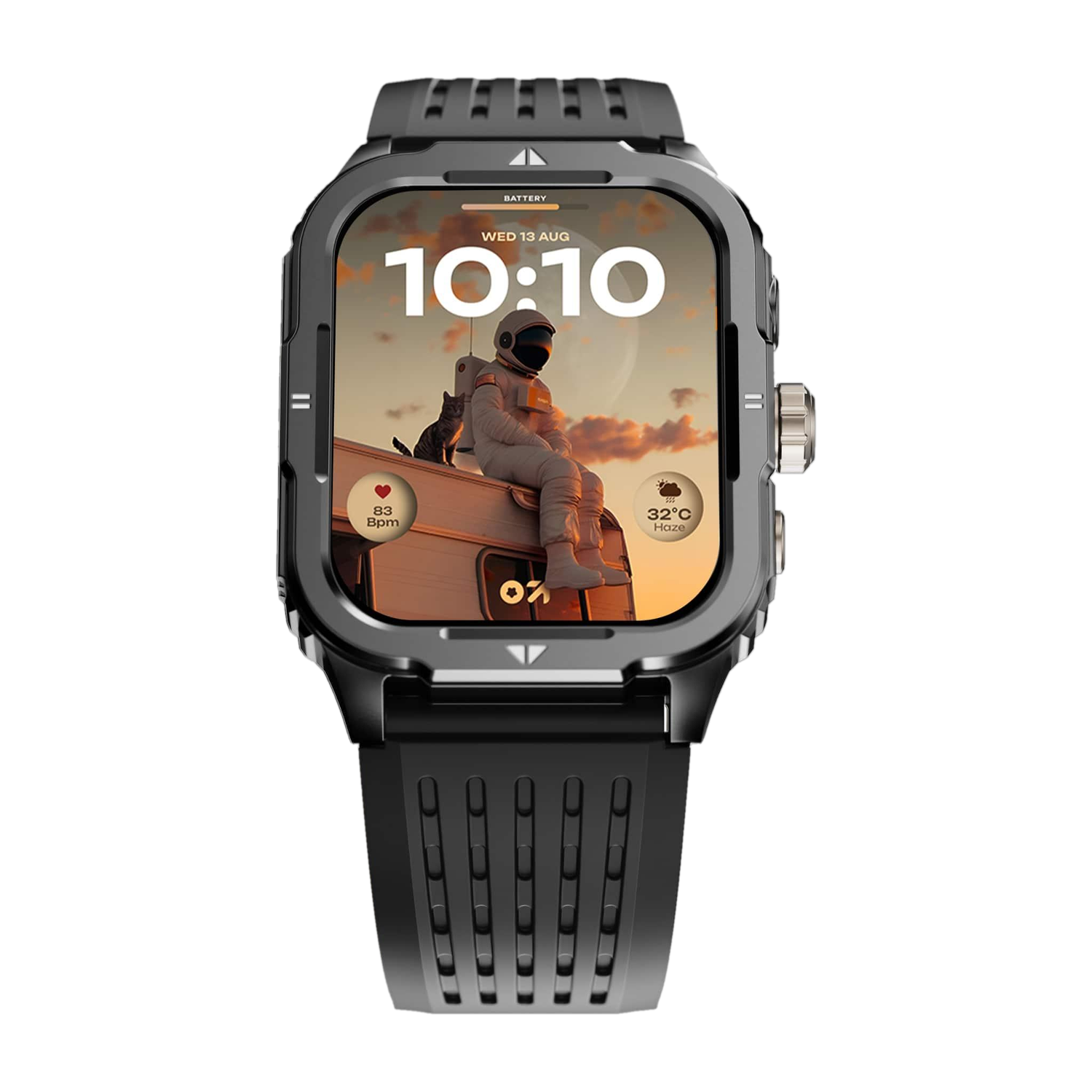 GOBOULT Tuff Rivet 1.9'' HD Display, Working Crown , Quick Access Torch Smartwatch