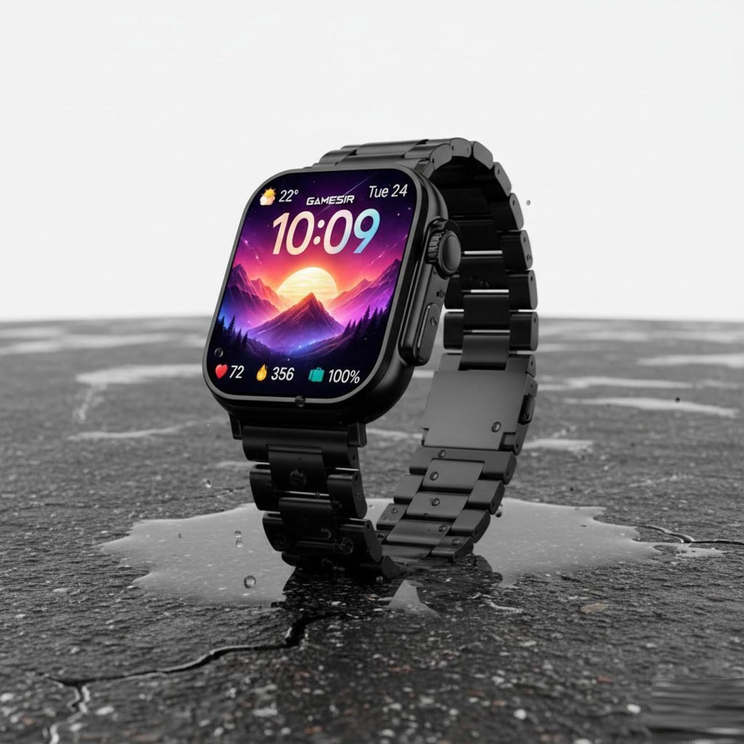 GameSir T800 Ultra Metal Black Smartwatch with Bluetooth, Fitness