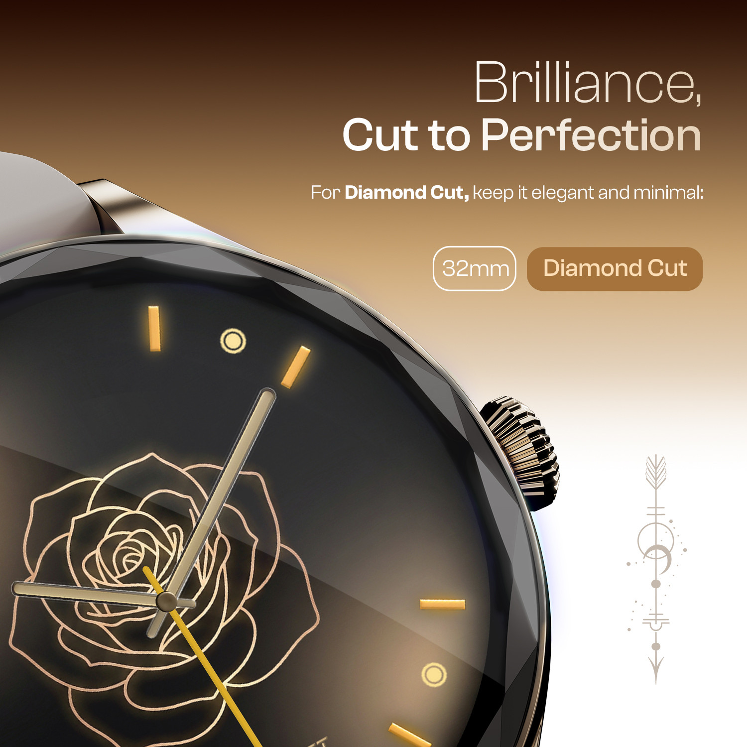 Image of Fire-Boltt Hurricane Aura 1.26HD Display Diamond Cut Rotating Crown Wireless Charging Women Smartwatch