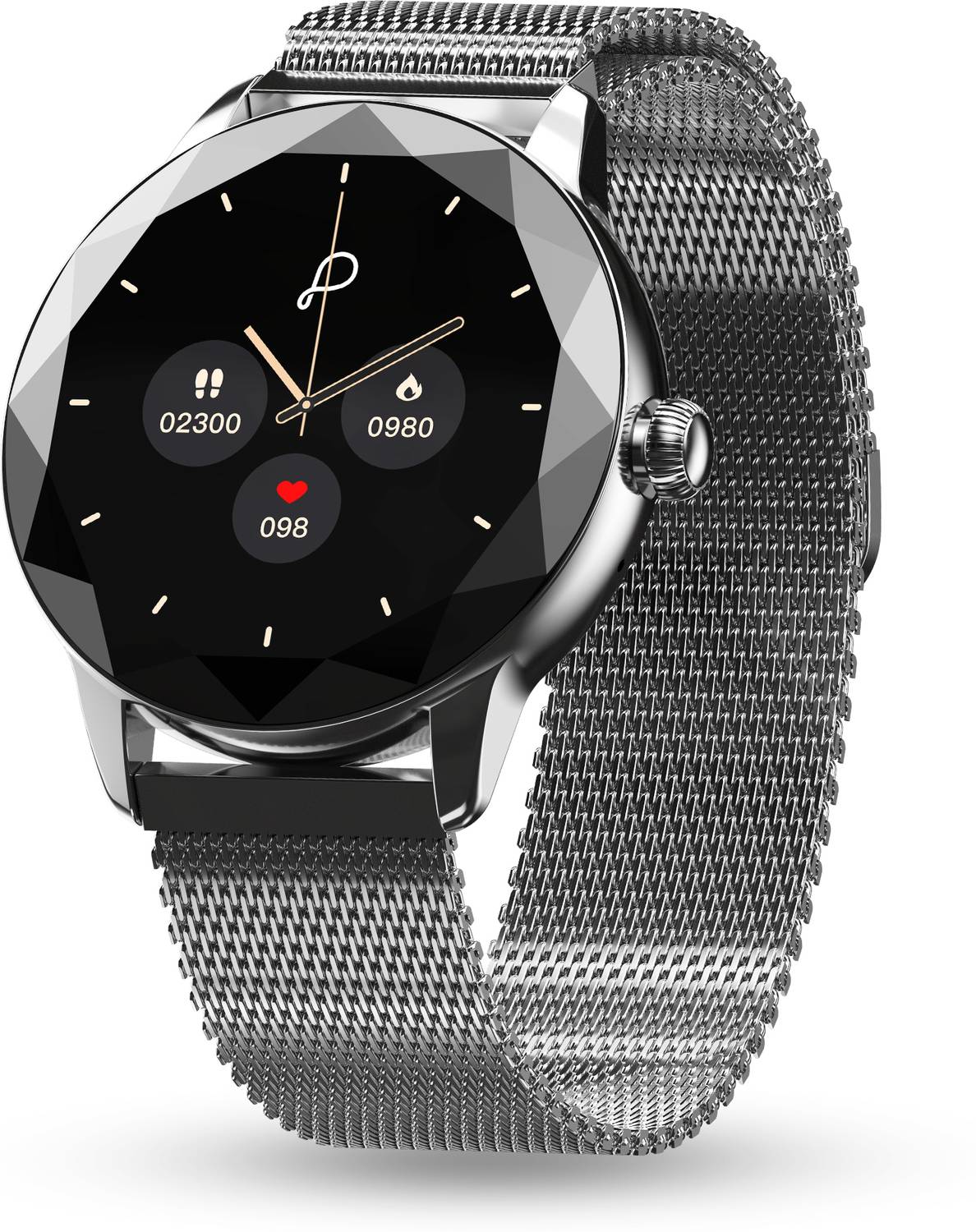 Pebble Vienna Women 1.27"Ultra HD Display,Diamond Cut Design, BT