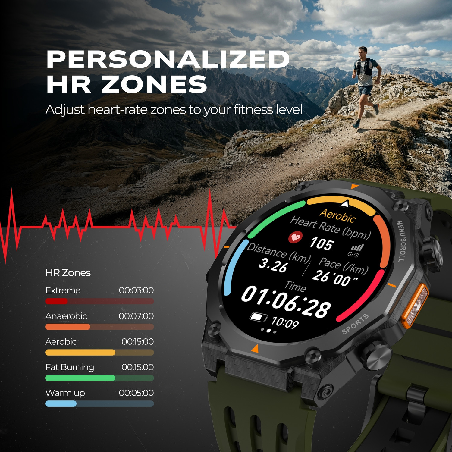 Image of Fastrack Extreme Adventure GPS | Rugged Design | ABC Sensors | Extrenal Torch | 1 ATM Smartwatch