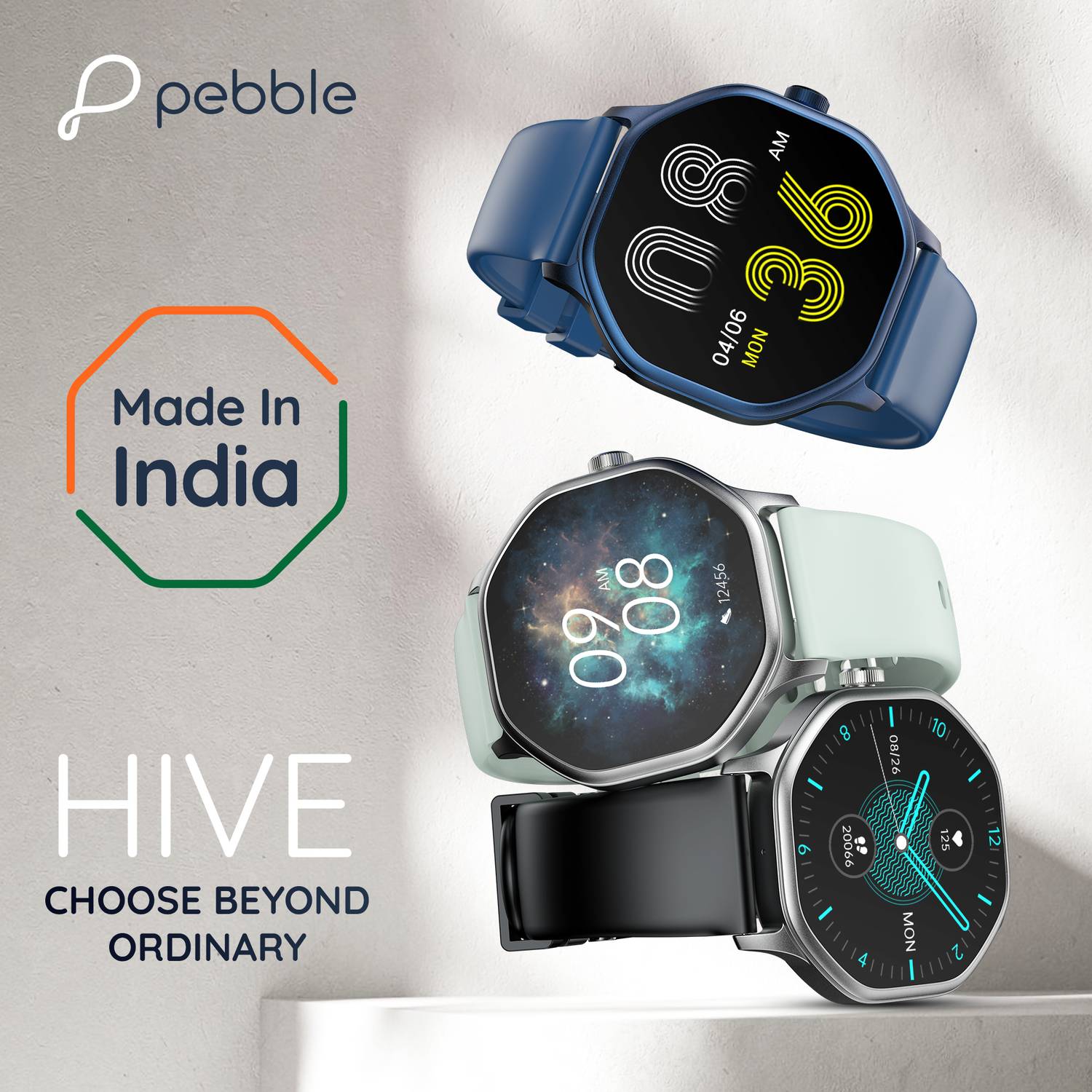 Pebble Hive 1.39" HD Octa Display Smartwatch - Image 3