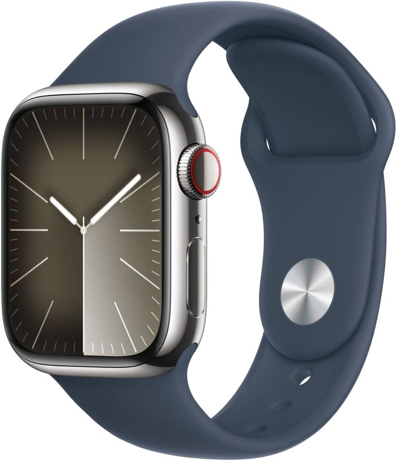Apple Watch Series 9 GPS + Cellular 41mm Silver Case & Storm Blue