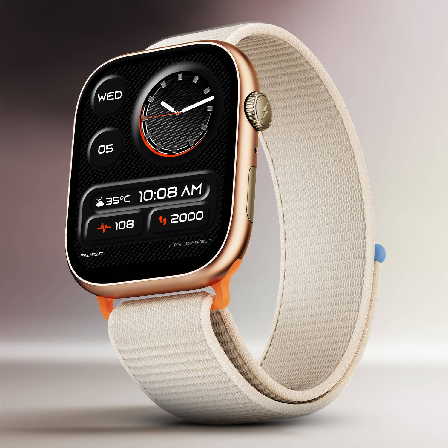 Fire-Boltt Rise X 2.01 HD Display, Wireless Charging, Rotating Cr