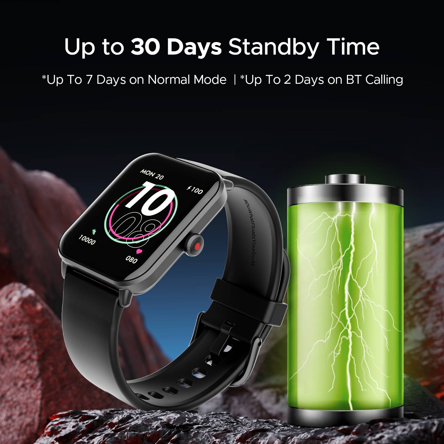 boAt Wave Fury Black Smartwatch - Image 4
