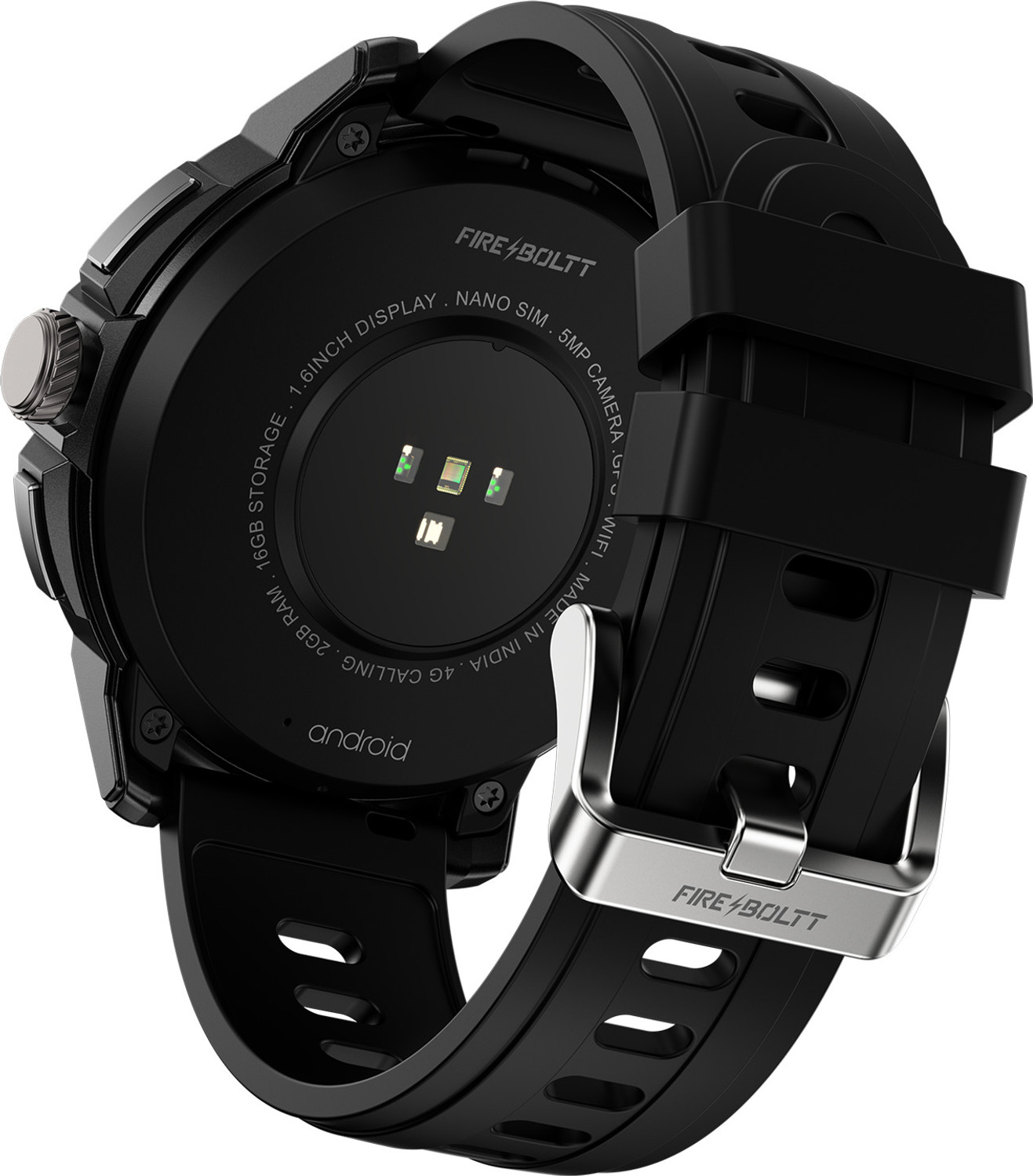 Image of Fire-Boltt Shott 1.5 inch Round Display, Front Camera, Nano SIM Slot Smartwatch