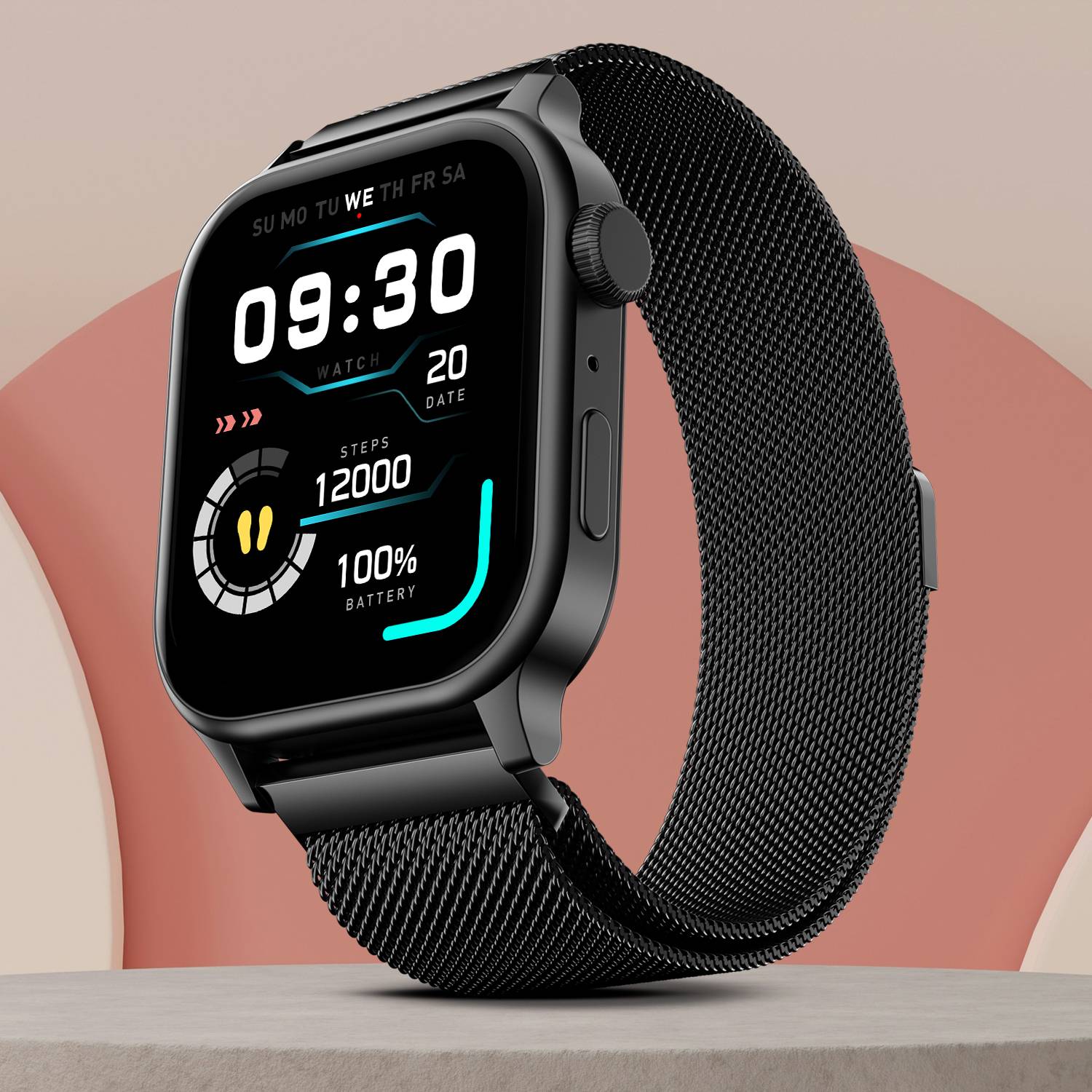 Fire-Boltt Rise Luxe Bluetooth Calling 47mm (1.85), Metal Body &