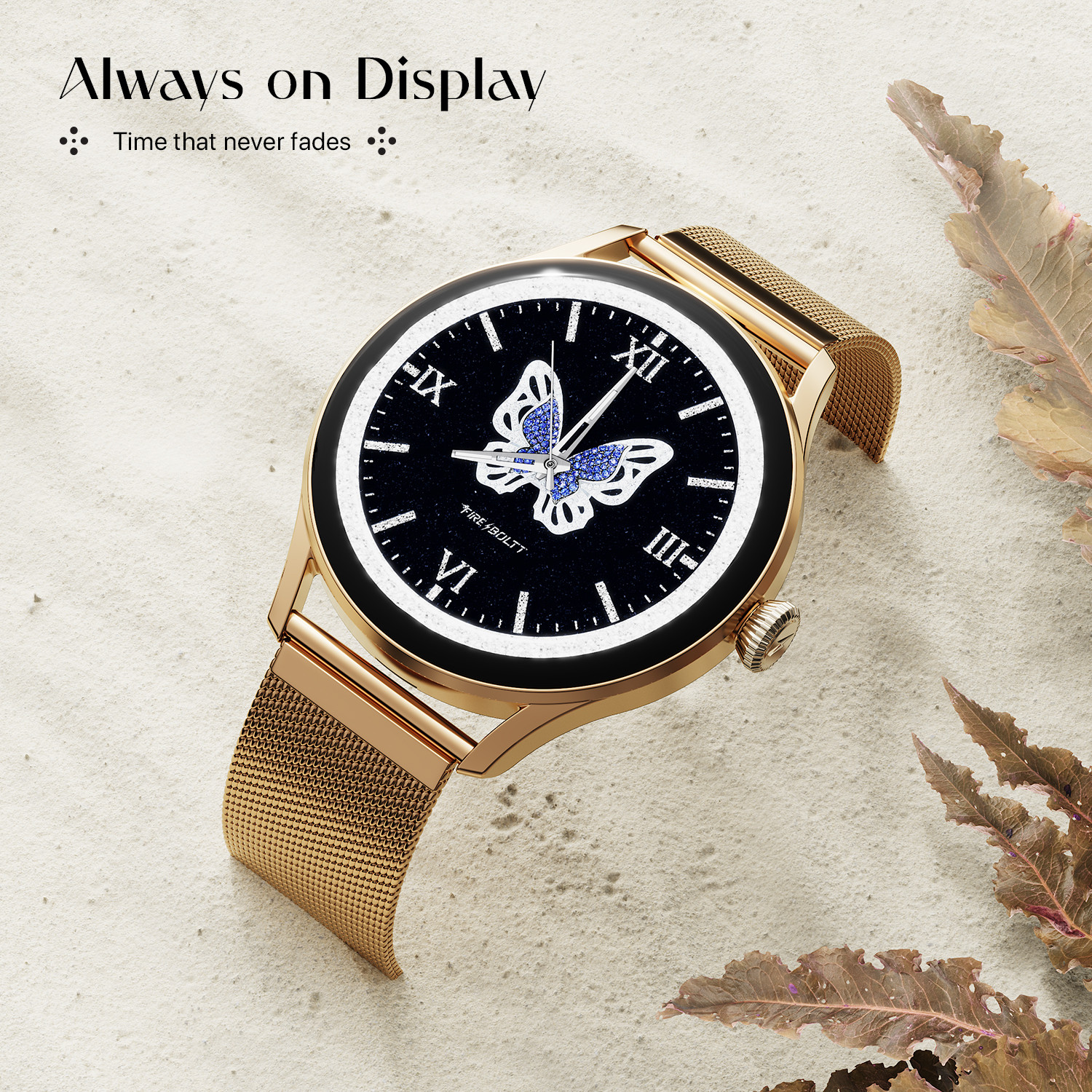 Image of Fire-Boltt Glitz 1.19 AMOLED Display, Rotating Crown, 1000 Nits, BT Call, Metal Body Women Smartwatch