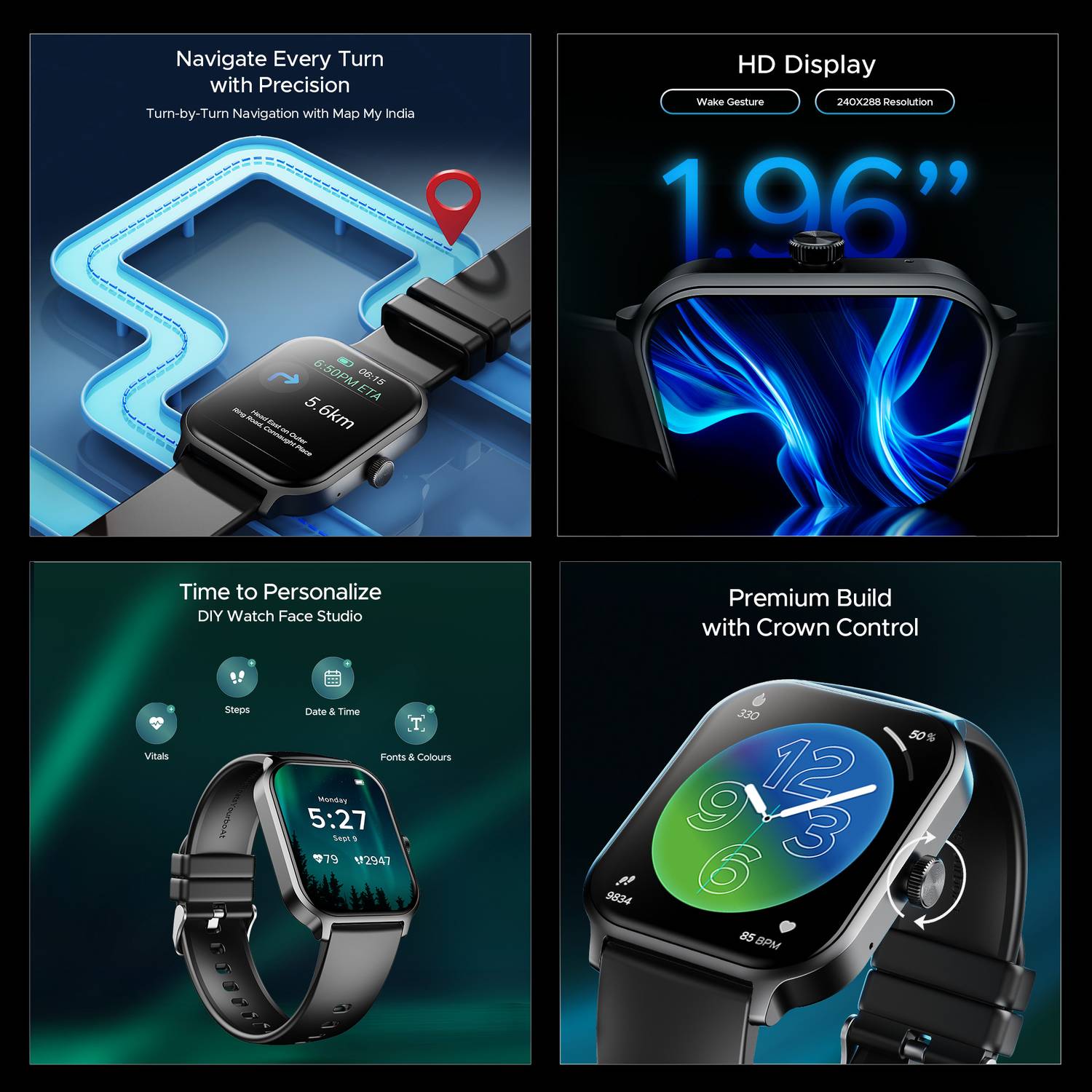 boAt Storm Call 3 Plus 49.7cm HD Display Smartwatch - Image 2