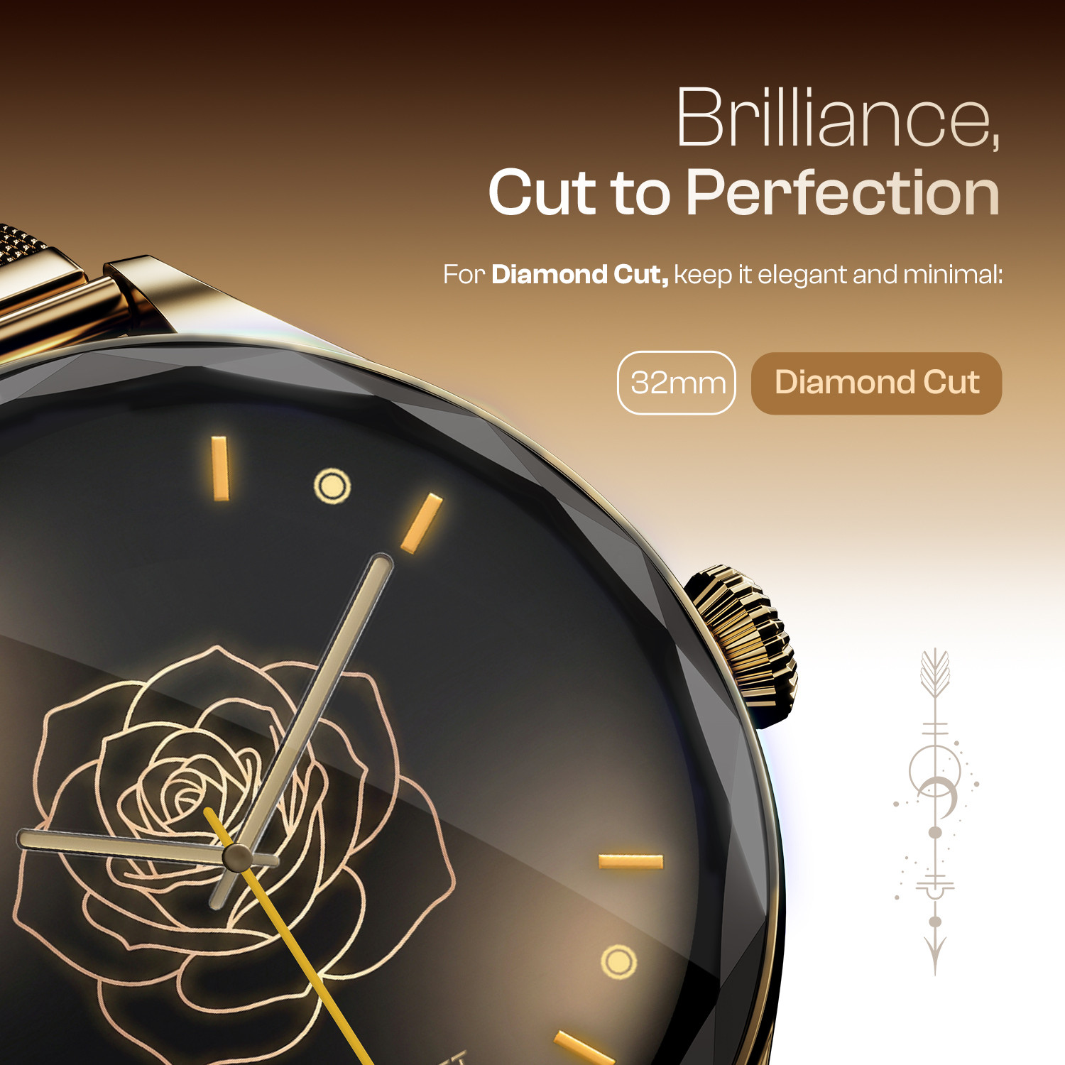 Image of Fire-Boltt Hurricane Aura 1.26HD Display Diamond Cut Rotating Crown Wireless Charging Women Smartwatch