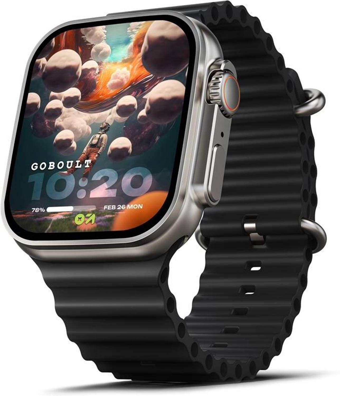 GOBOULT Crown 1.95'' HD Display, BT Calling, Working Crown, 900 N