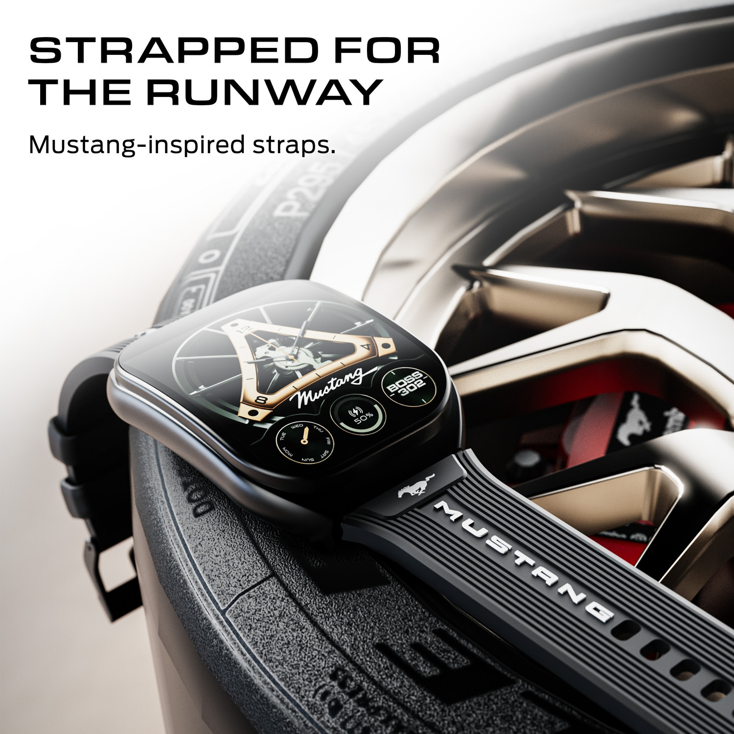 Image of GOBOULT Mustang Muscle 2.01 inch HD 3D Screen, Extra Strap, Premium Crown, 600Nits, IP68 Smartwatch