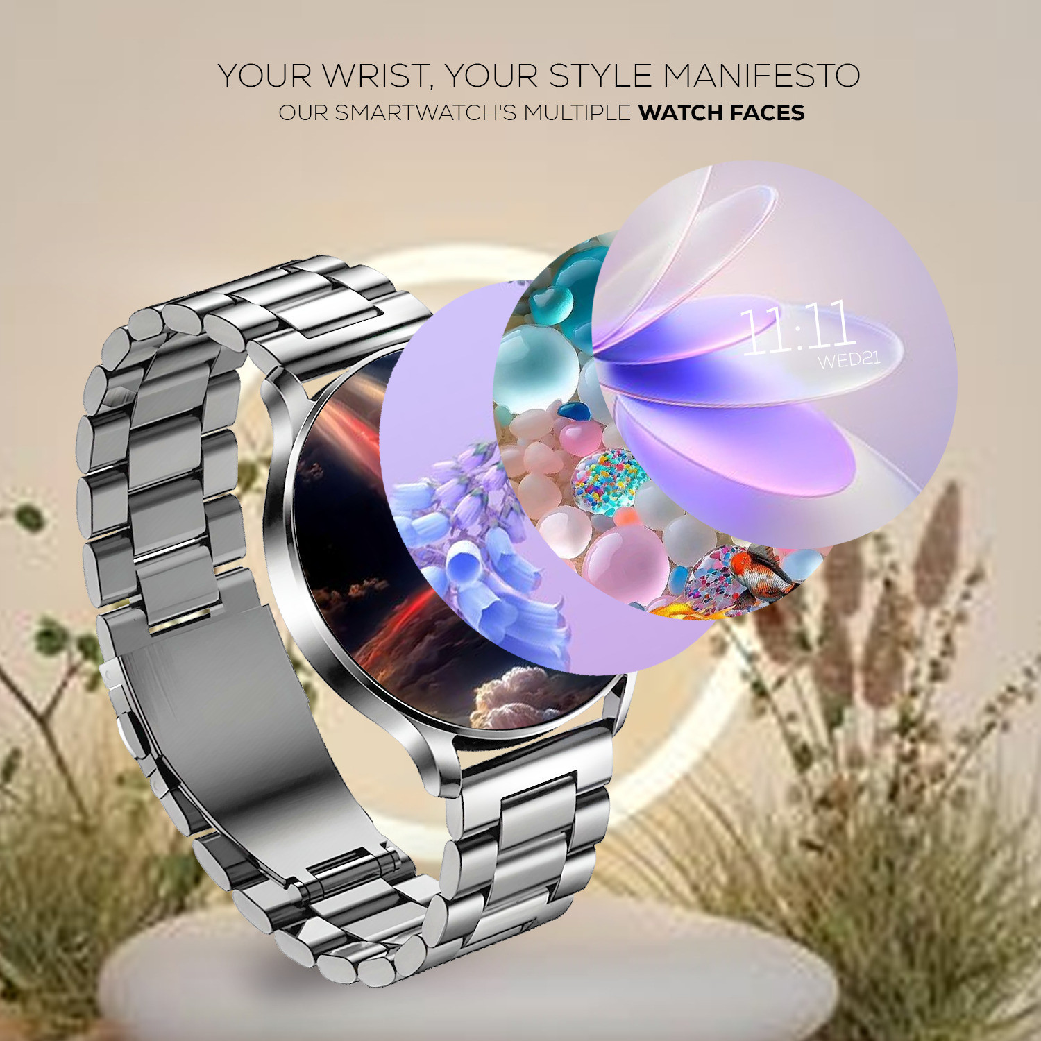 Image of Melbon Active 2 Premium Smartwatch with BT Calling, TWS Connect, Fitness Monitoring Smartwatch