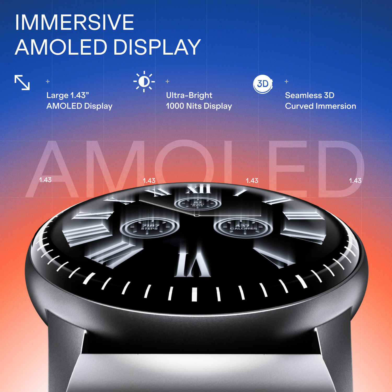 Image of boAt Valour Watch 1 R,AI Habit Builder,Aluminium Body,1.43''3D Vibrant AMOLED Display Smartwatch