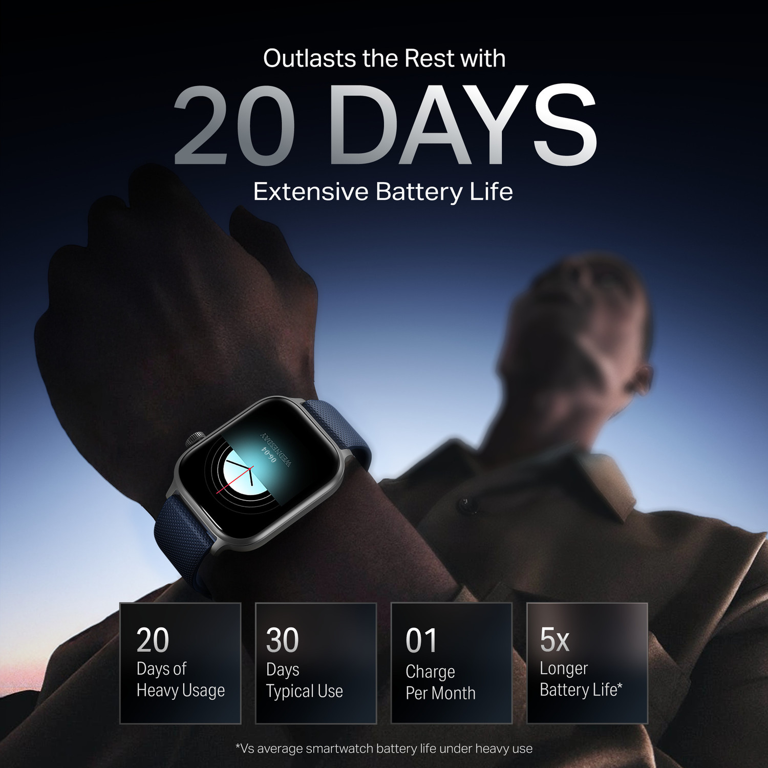 Image of boAt Storm Infinity Plus, 20 Days BIG Battery, ASAP Charge, 1.96 inch(4.97 cm) HD Display Smartwatch