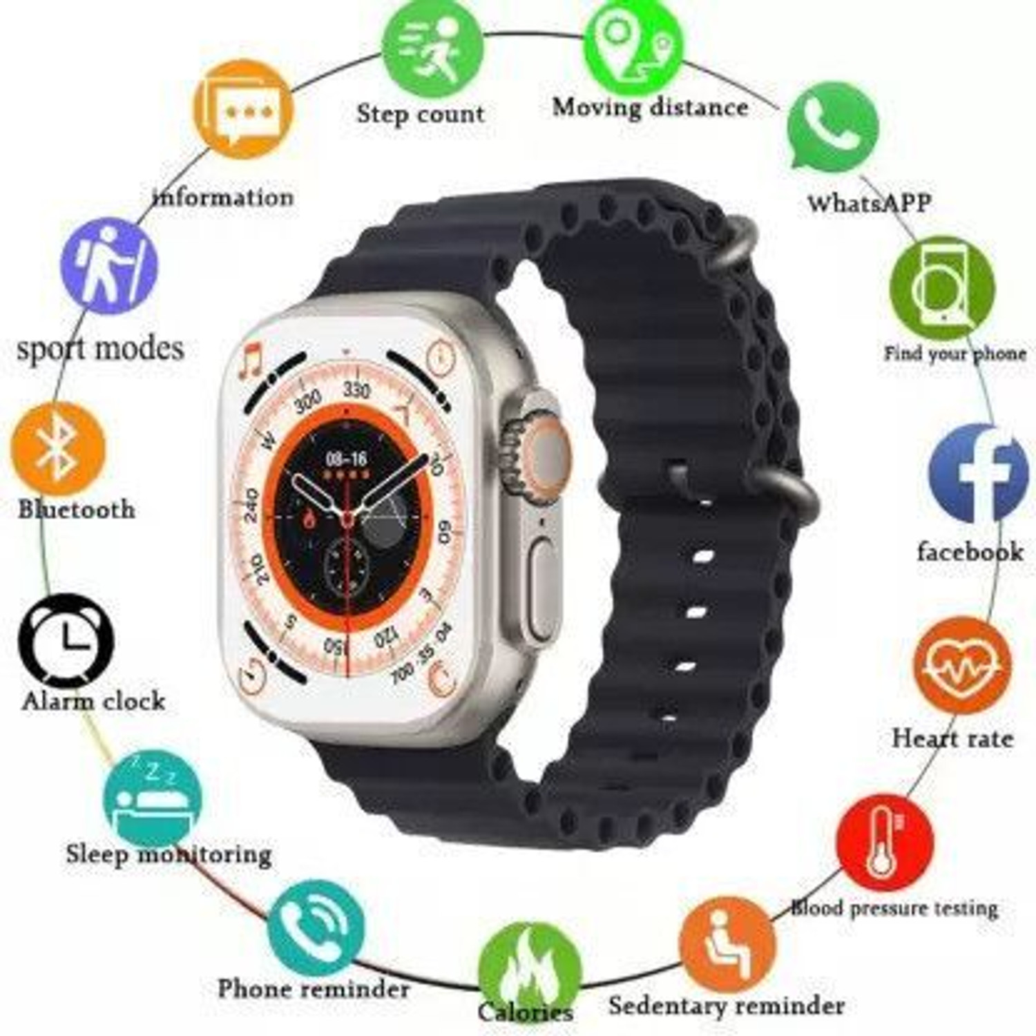 Image of NANDGHER T800 Ultra Smart Watch & Wireless Charger Smartwatch