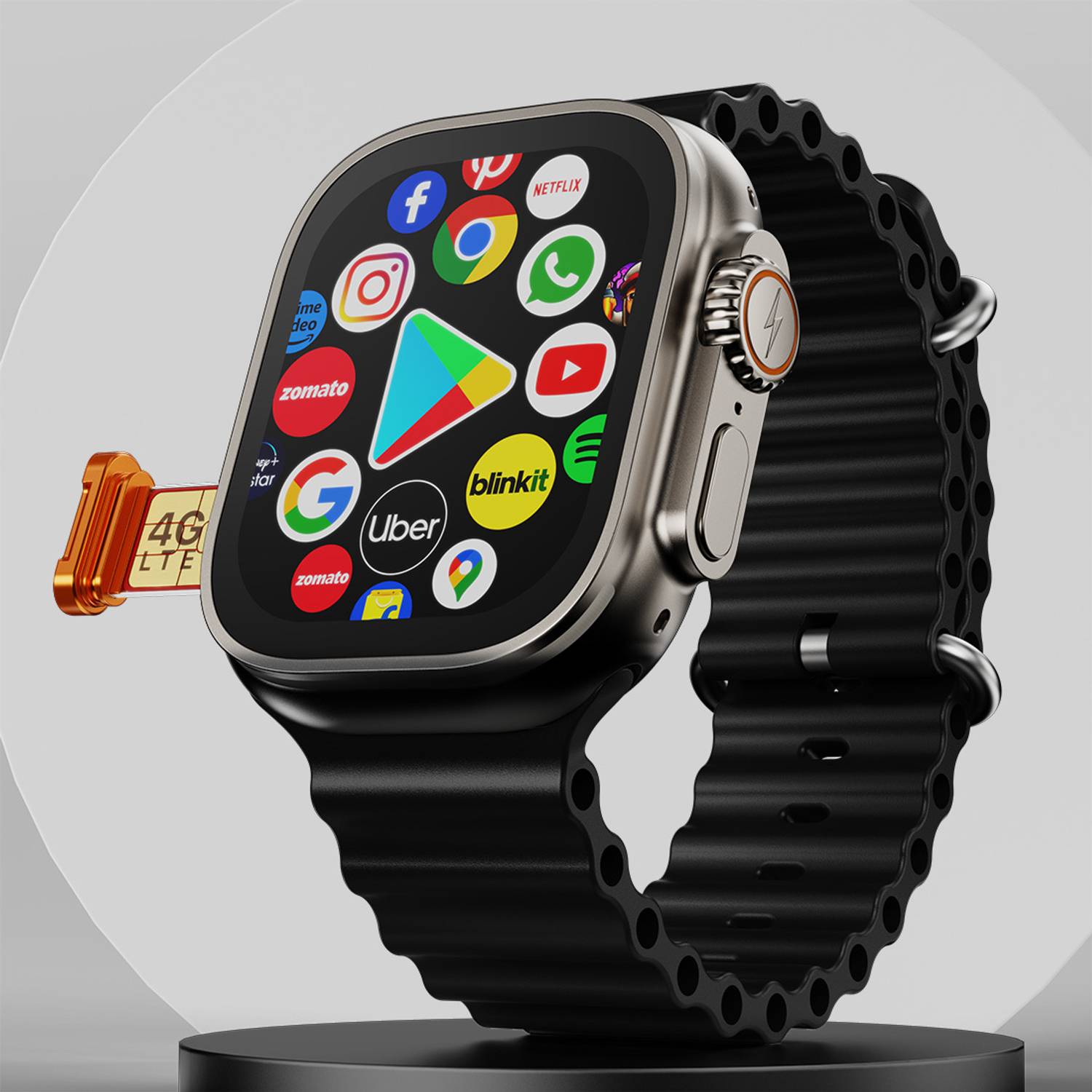 Fire-Boltt Oracle WristPhone - 4G SIM/LTE/WiFi, Android OS, Play