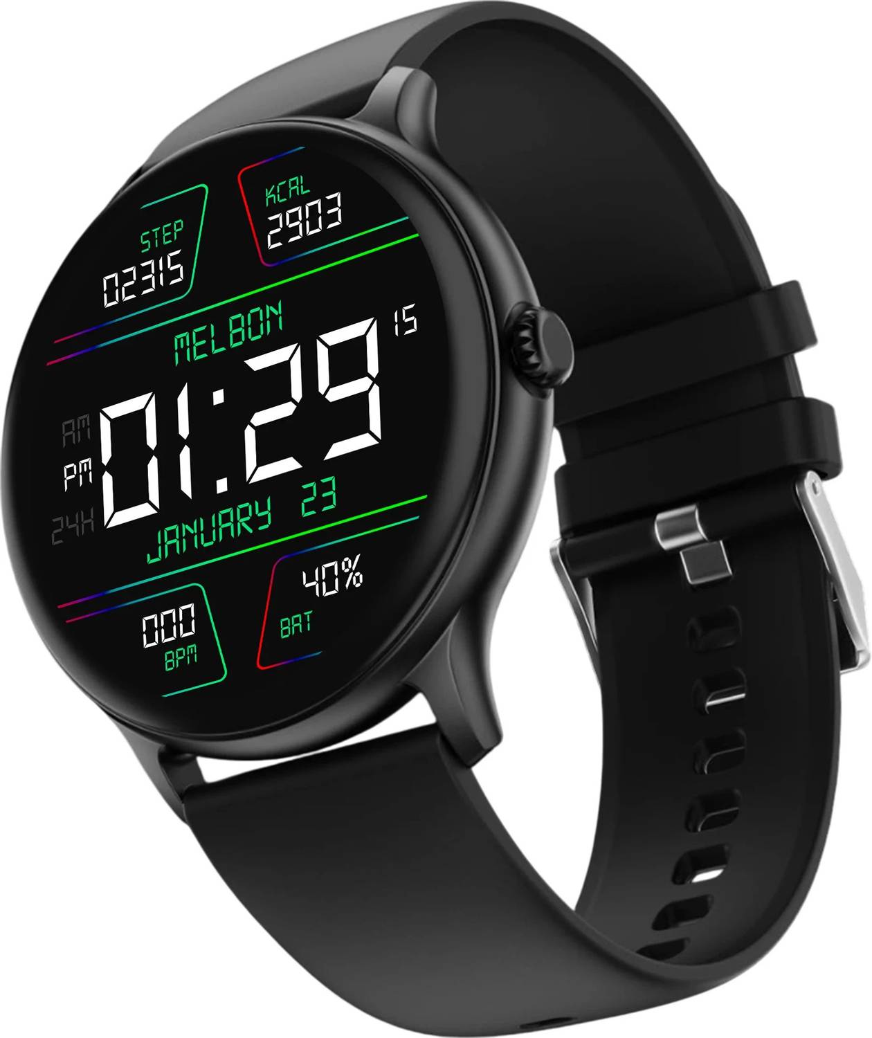 Melbon Active 2 Pro Round Display Bluetooth Smart Watch with Fitn
