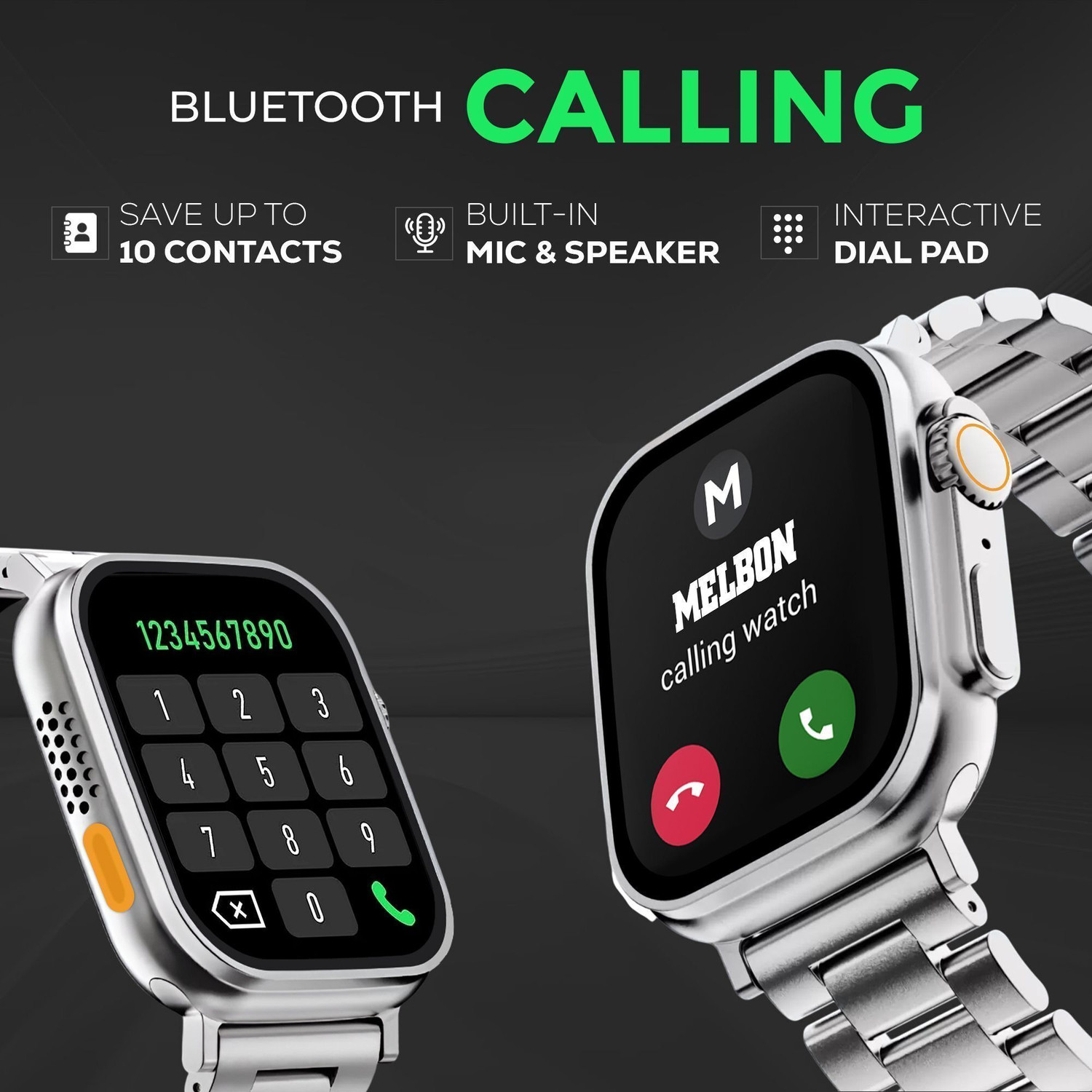 Image of Melbon BT Calling Smartwatch 1.99 inch TFT Display | Premium Look | 150+ Cloud Watch Faces Smartwatch