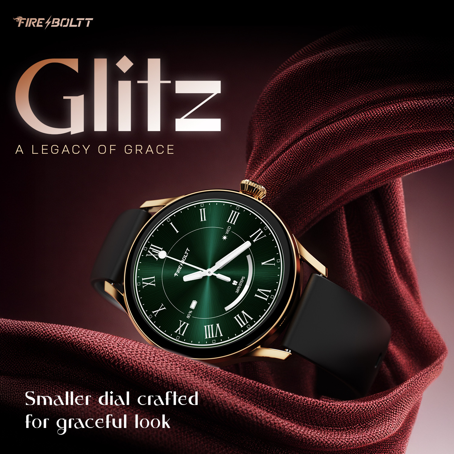 Image of Fire-Boltt Glitz 1.19 AMOLED Display, Rotating Crown, 1000 Nits, BT Call, Metal Body Women Smartwatch