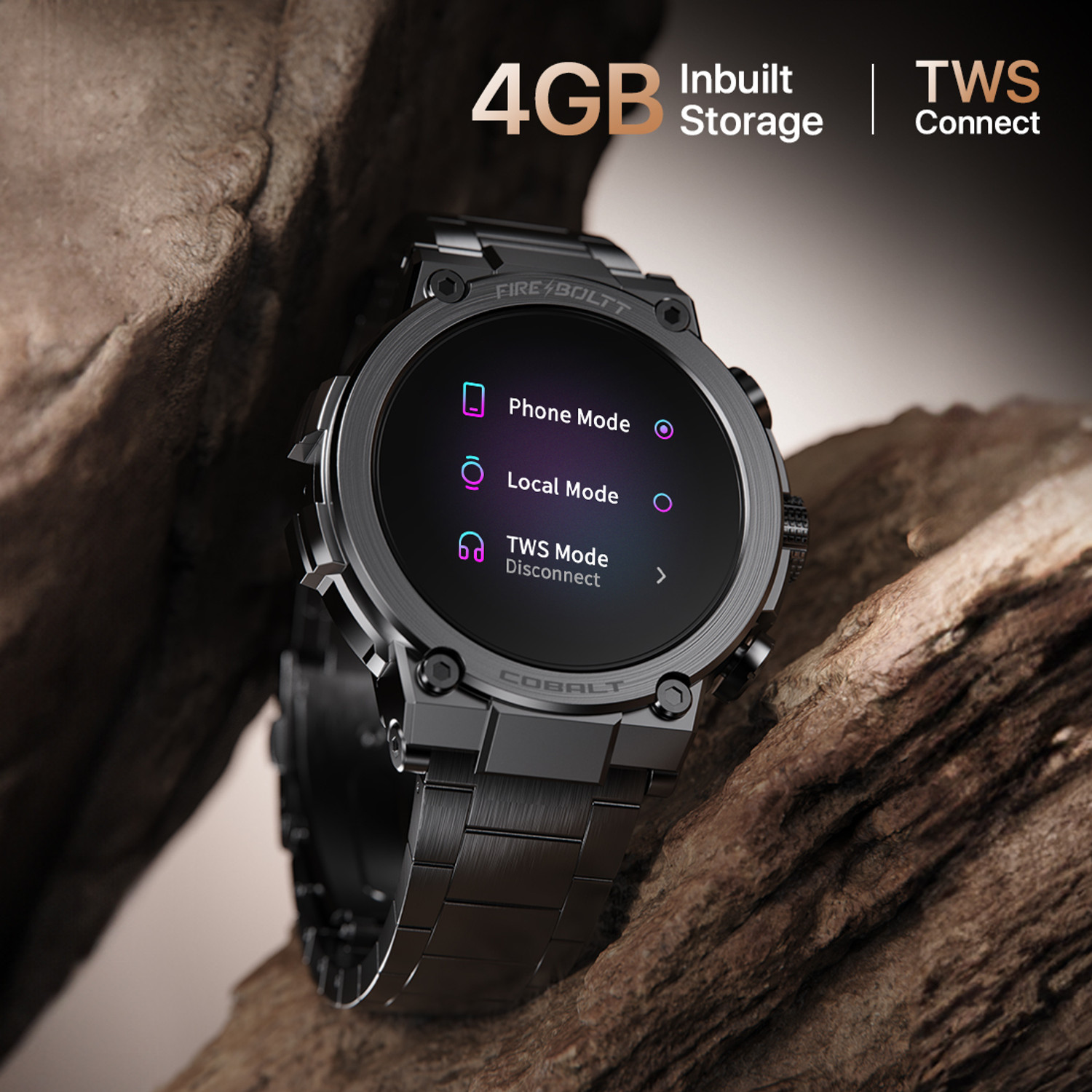 Image of Fire-Boltt Cobalt 36.3mm AMOLED display, BT call, 300+ sports modes, 4BG storage, IP67 Smartwatch