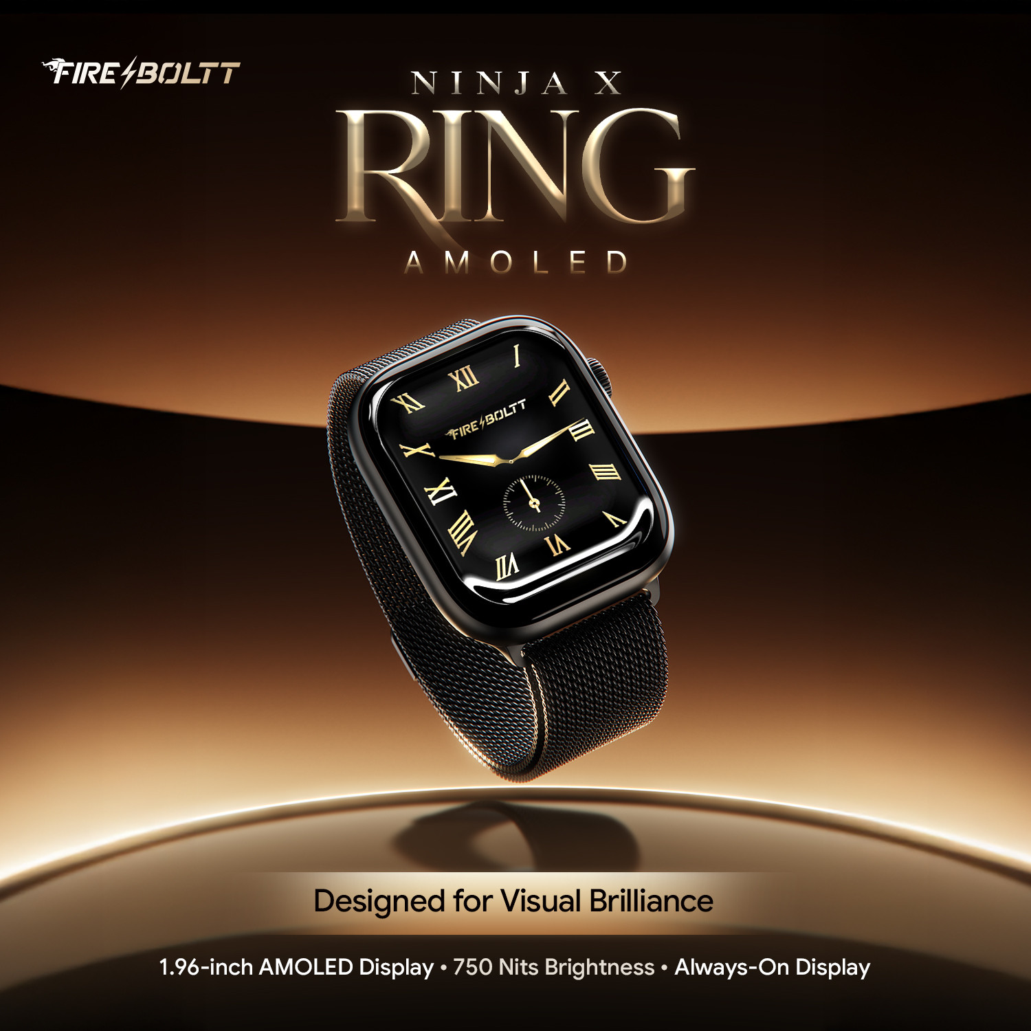 Image of Fire-Boltt Ninja Ring 1.96 inch AMOLED Smartwatch