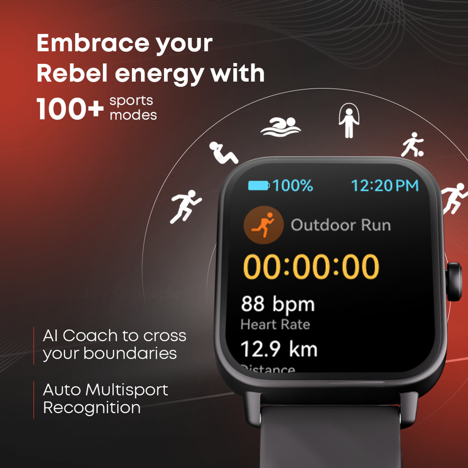 Image of Fastrack Revoltt X-1.83'|Blazing Fast UI|Single Sync BT Calling|Calculator|In-built games Smartwatch