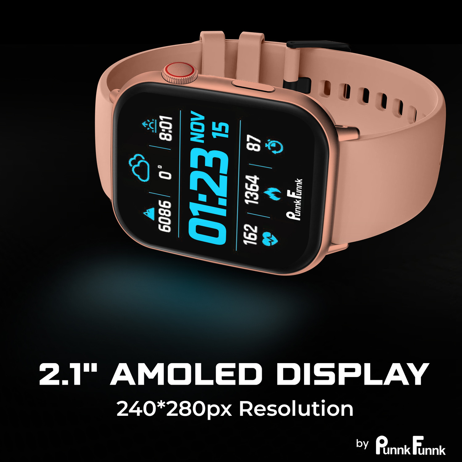 Image of PunnkFunnk Edge-Lite | 1.99 inch Amoled Display | BT Calling | AI Voice | Music | Fitness Smartwatch
