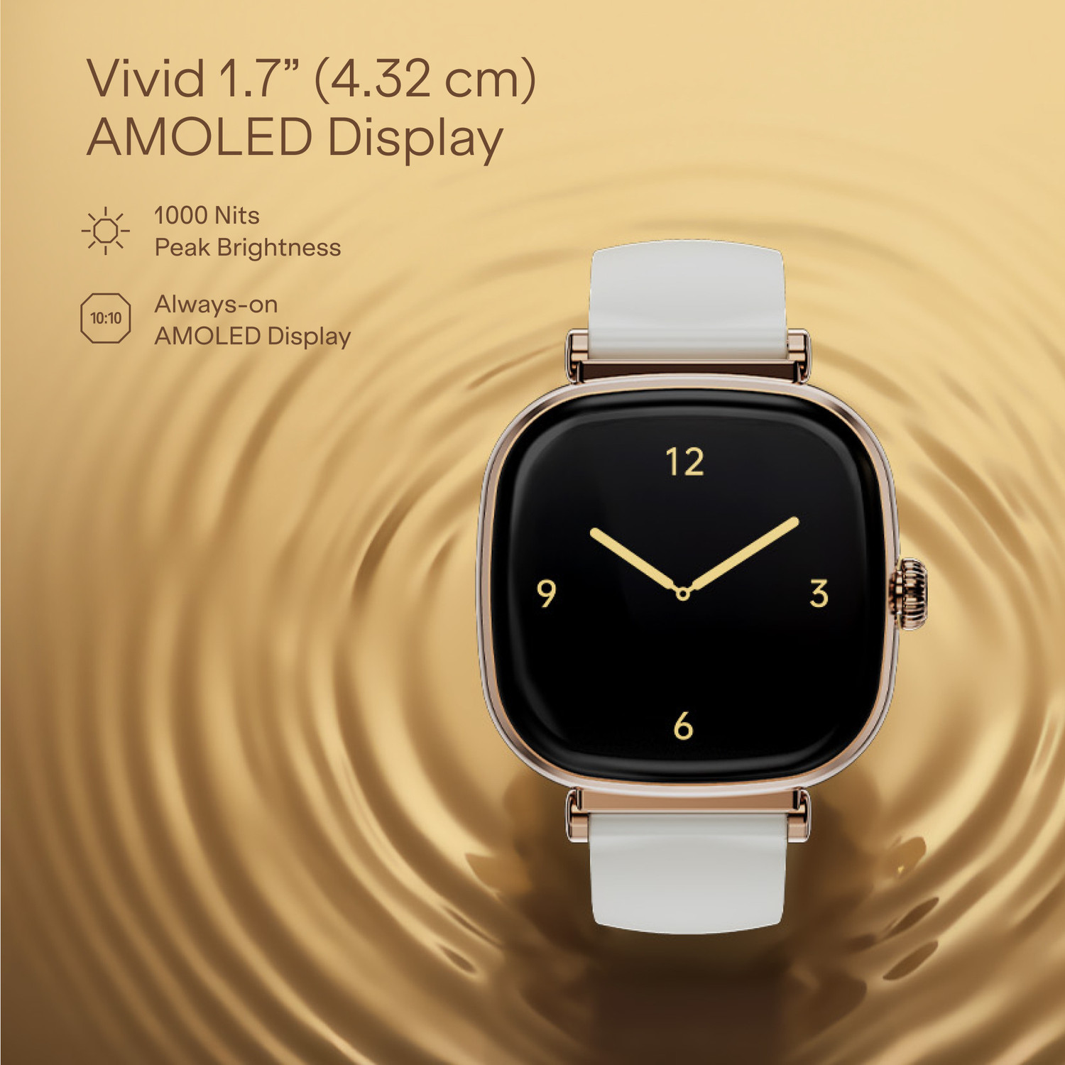 Image of boAt Chrome Ivory, Designed by GIVA, 1.7 inch AMOLED, 1000 nits, Premium Metal Body Smartwatch
