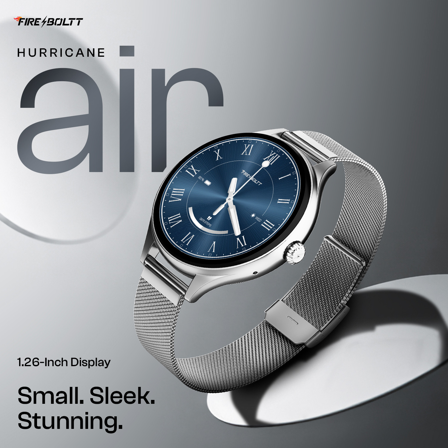 Image of Fire-Boltt Hurricane Air 1.26 Round Display Rotating Crown Metal Body Wireless Charging Smartwatch