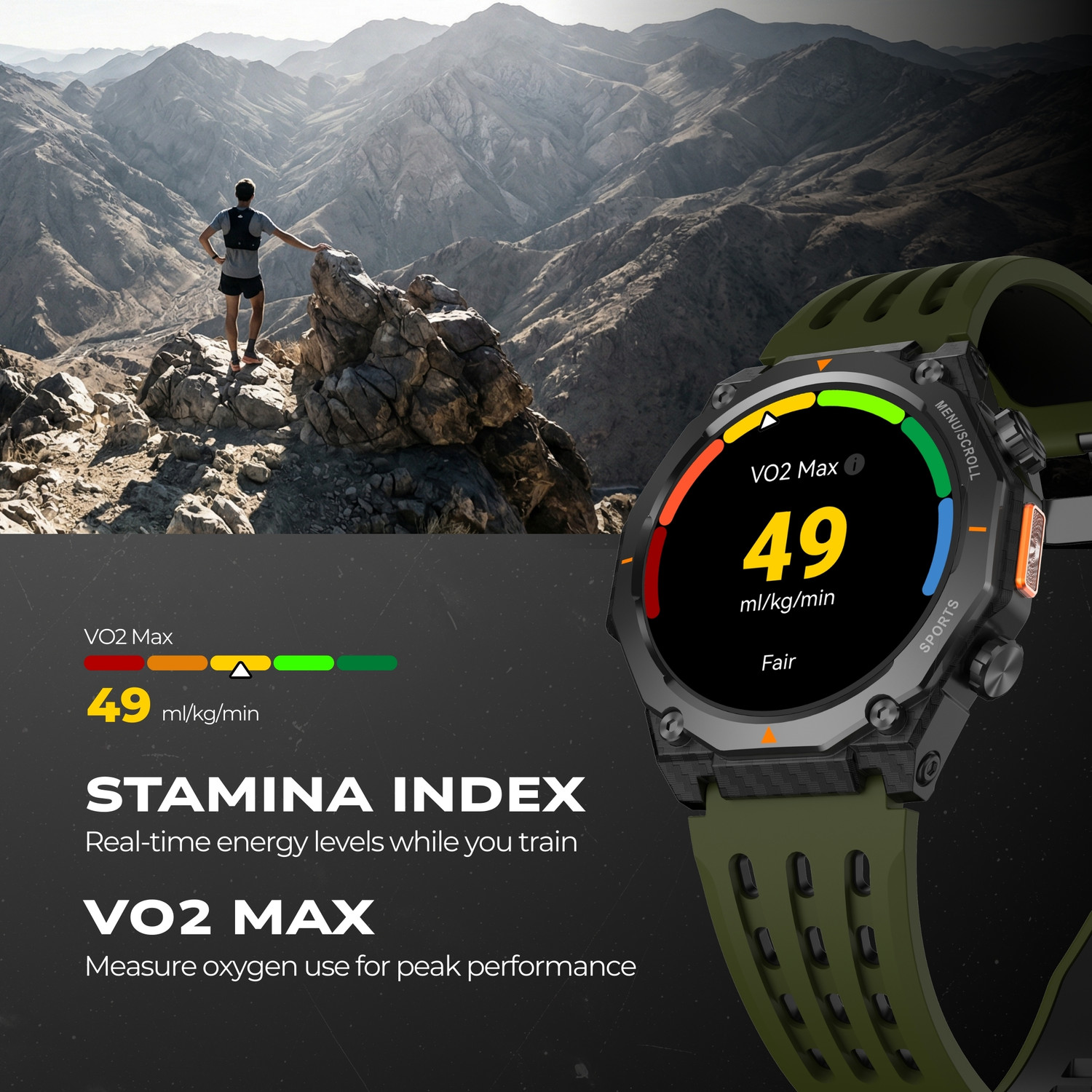 Image of Fastrack Extreme Adventure GPS | Rugged Design | ABC Sensors | Extrenal Torch | 1 ATM Smartwatch