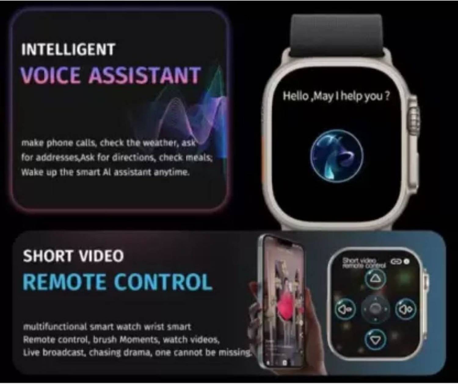 SHRI NETRA T900 Ultra Dual Series 8 HD Black Smartwatch - Image 3