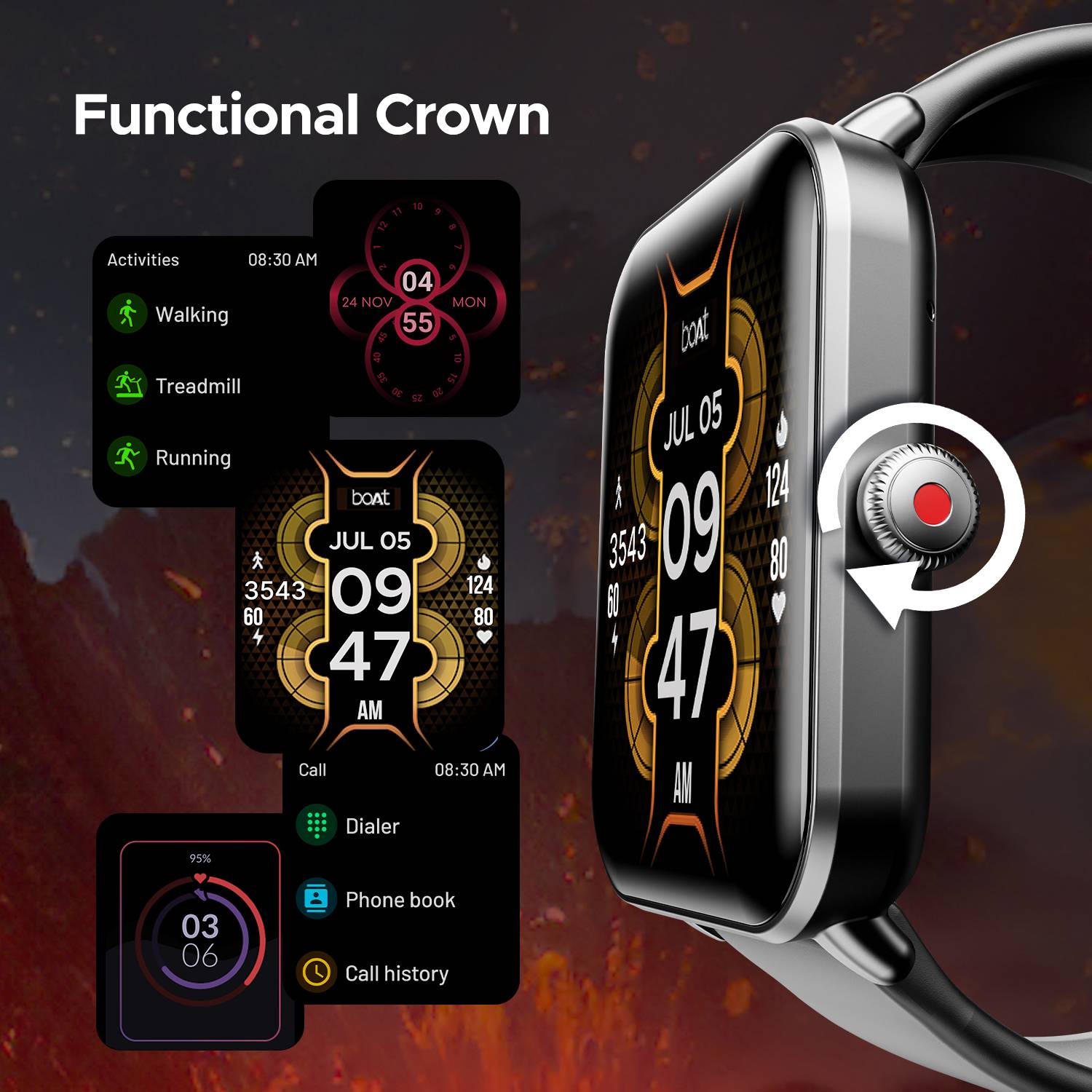 boAt Wave Fury Black Smartwatch - Image 5