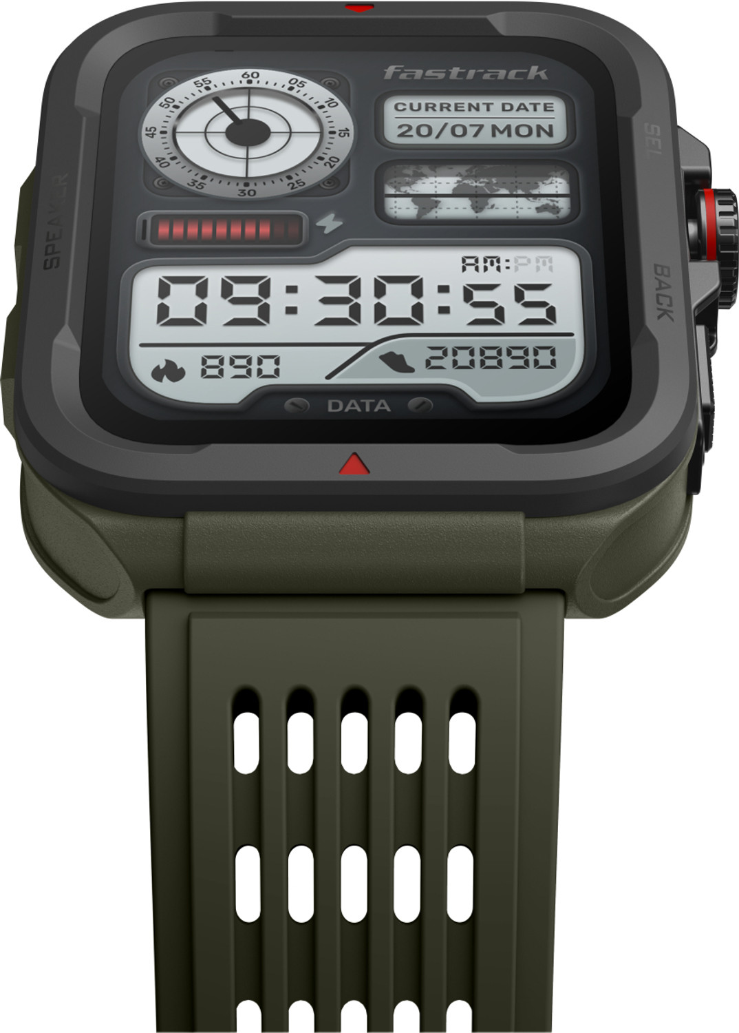 Image of Fastrack Active 1.83 inch HD Display,Functional Crown,BT Calling with Advanced Chipset Rugged Smartwatch