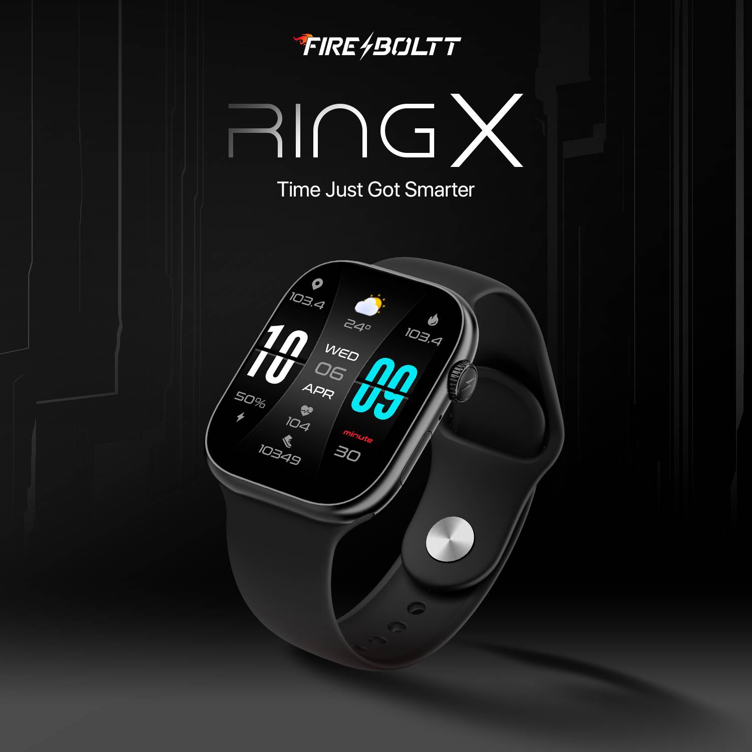 Fire-Boltt Ring X Black Smartwatch - Image 2