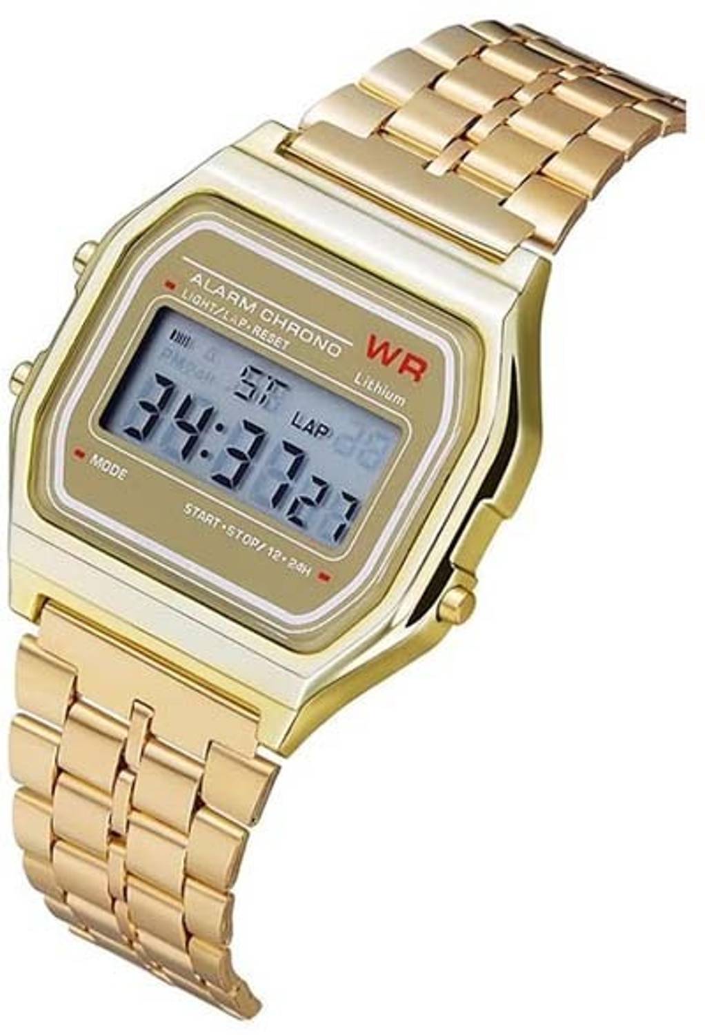 OMNBV Digital Square Dial LED Unisex Stainless Steel Watch for Me