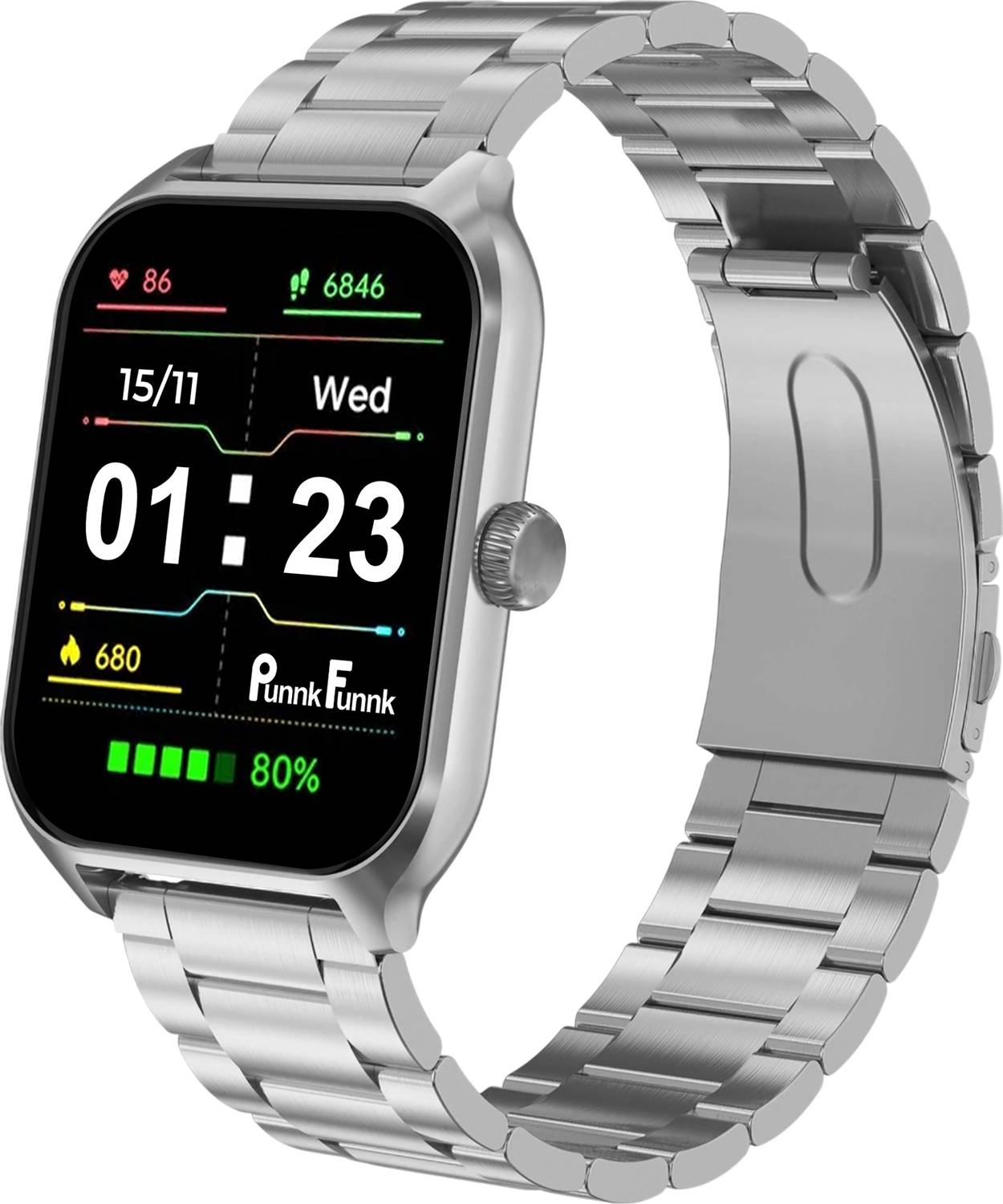 PunnkFunnk H9 2.01"Amoled Display Bluetooth Calling Music Fitness